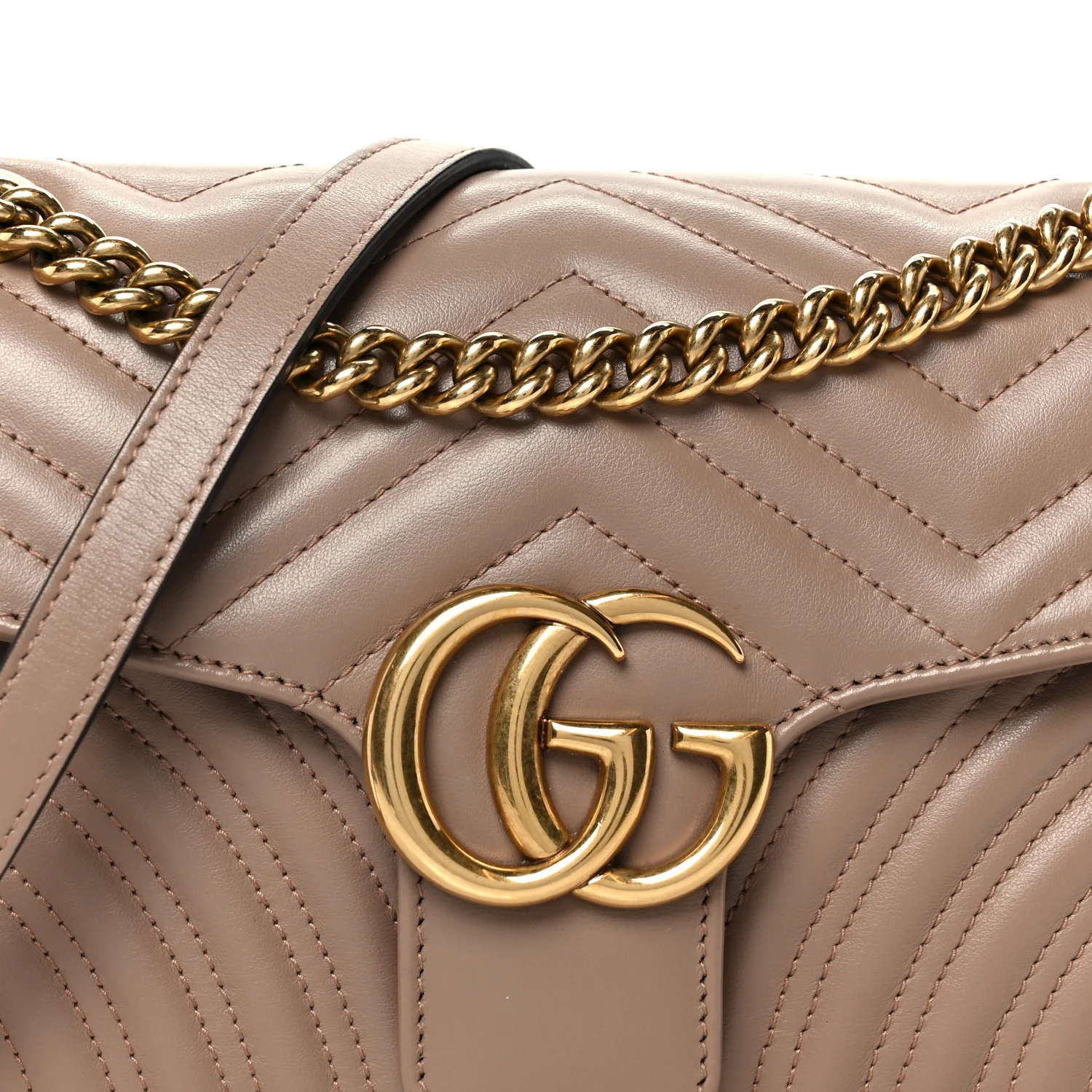 Calfskin Matelasse Small GG Marmont Shoulder Bag Porcelain Rose - Image 9
