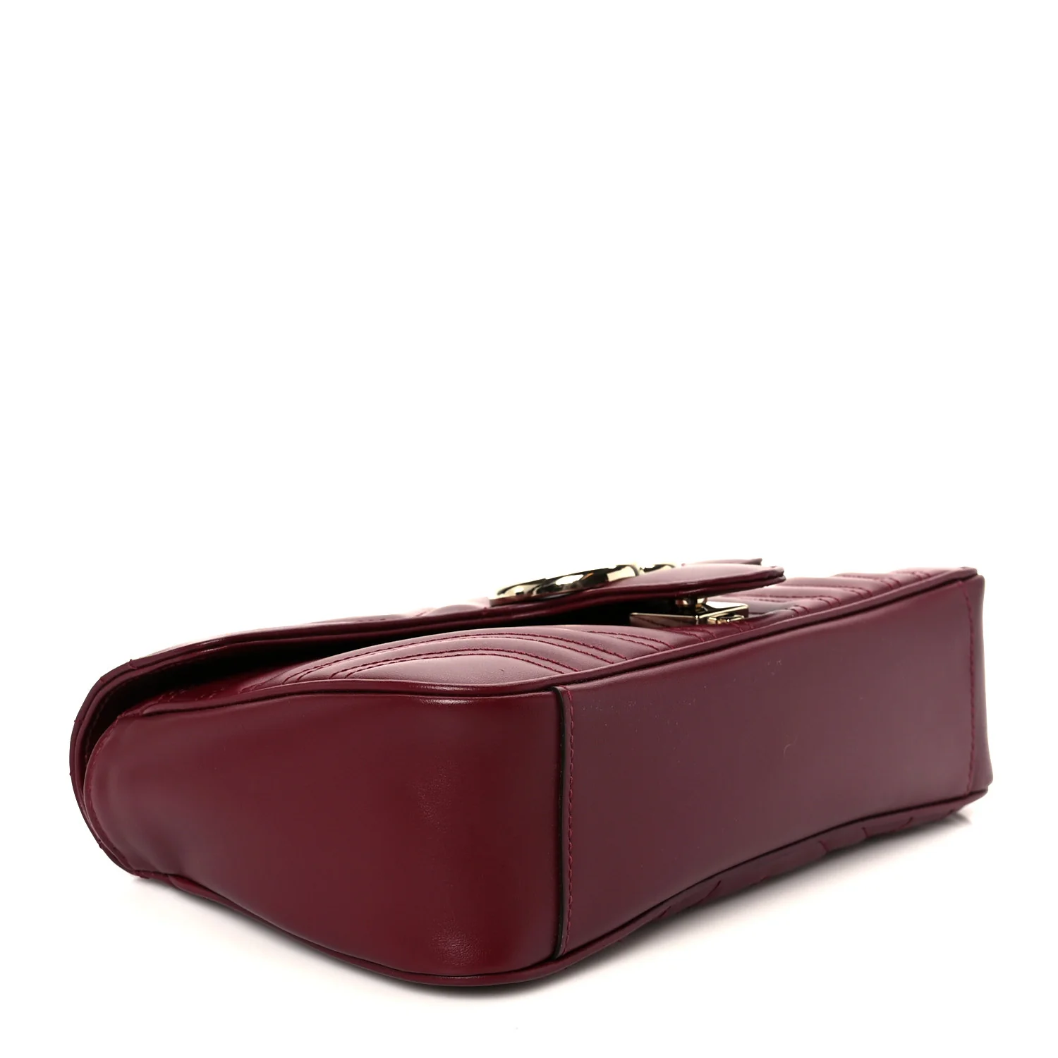 Calfskin Matelasse Small GG Marmont Shoulder Bag Rosso Ancora - Image 4