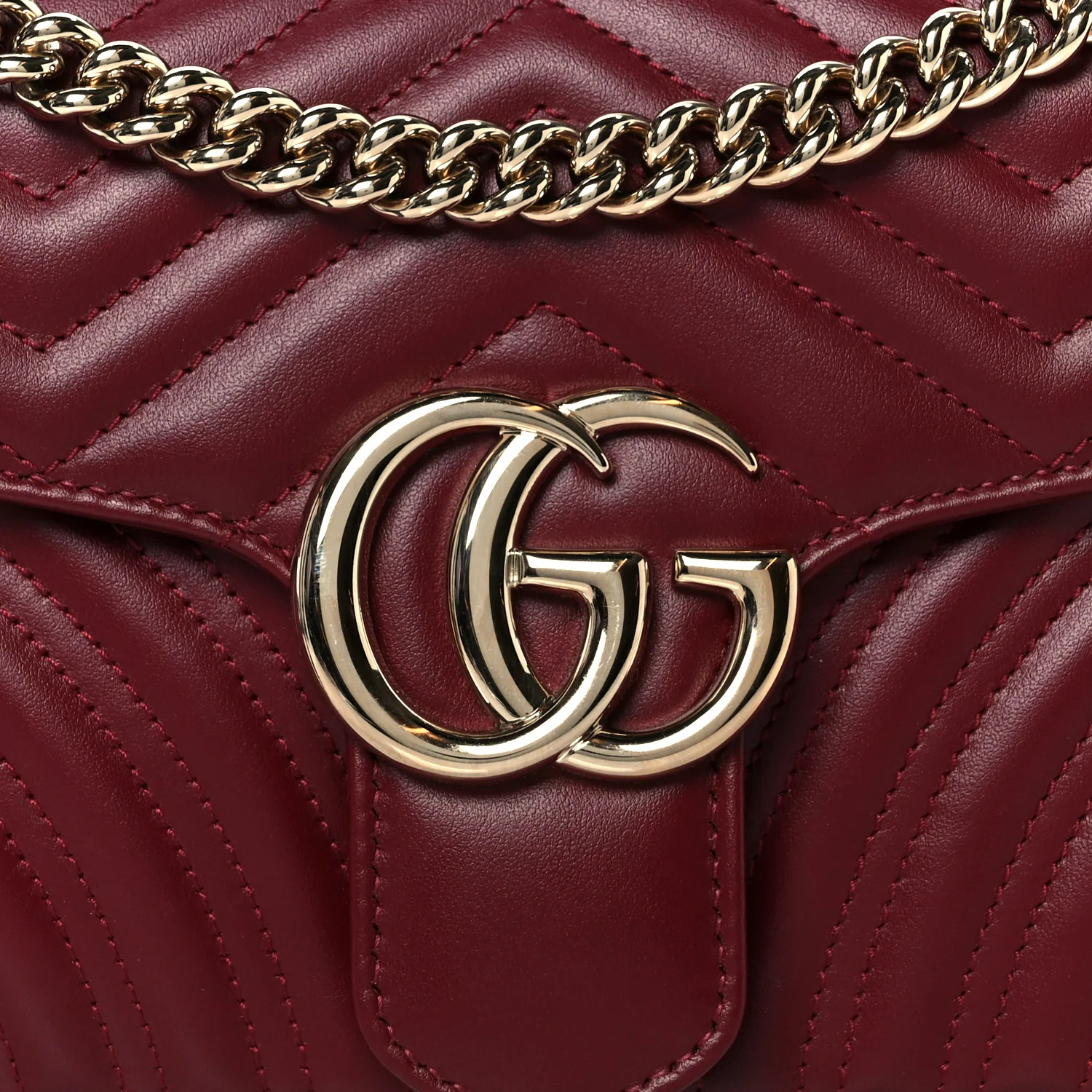 Calfskin Matelasse Small GG Marmont Shoulder Bag Rosso Ancora - Image 8