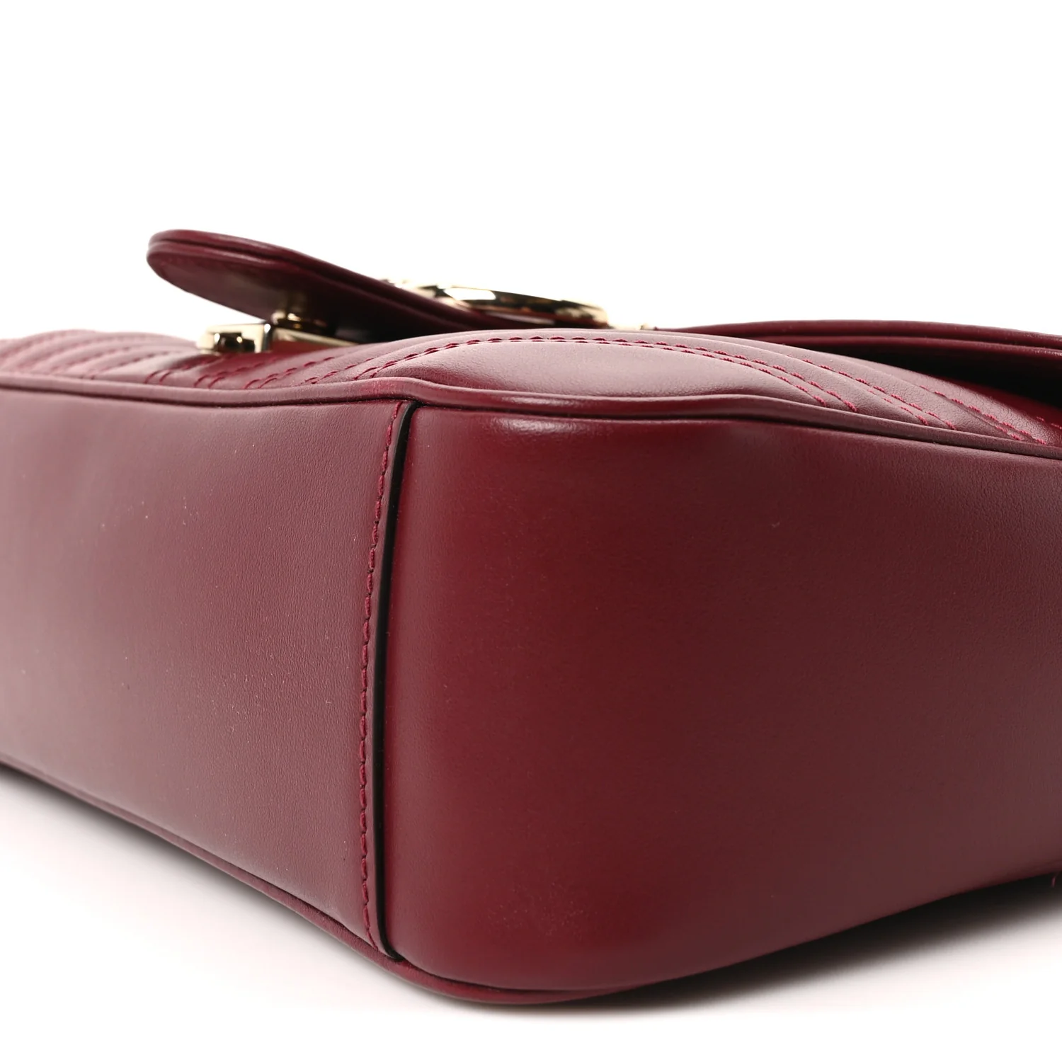 Calfskin Matelasse Small GG Marmont Shoulder Bag Rosso Ancora Red - Image 10