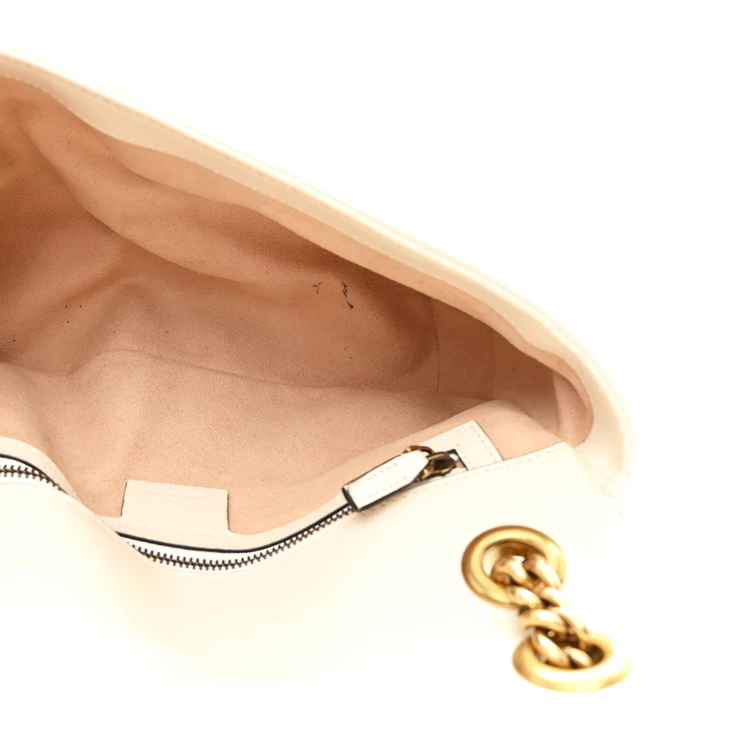 Calfskin Matelasse Small GG Marmont Shoulder Bag White - Image 8