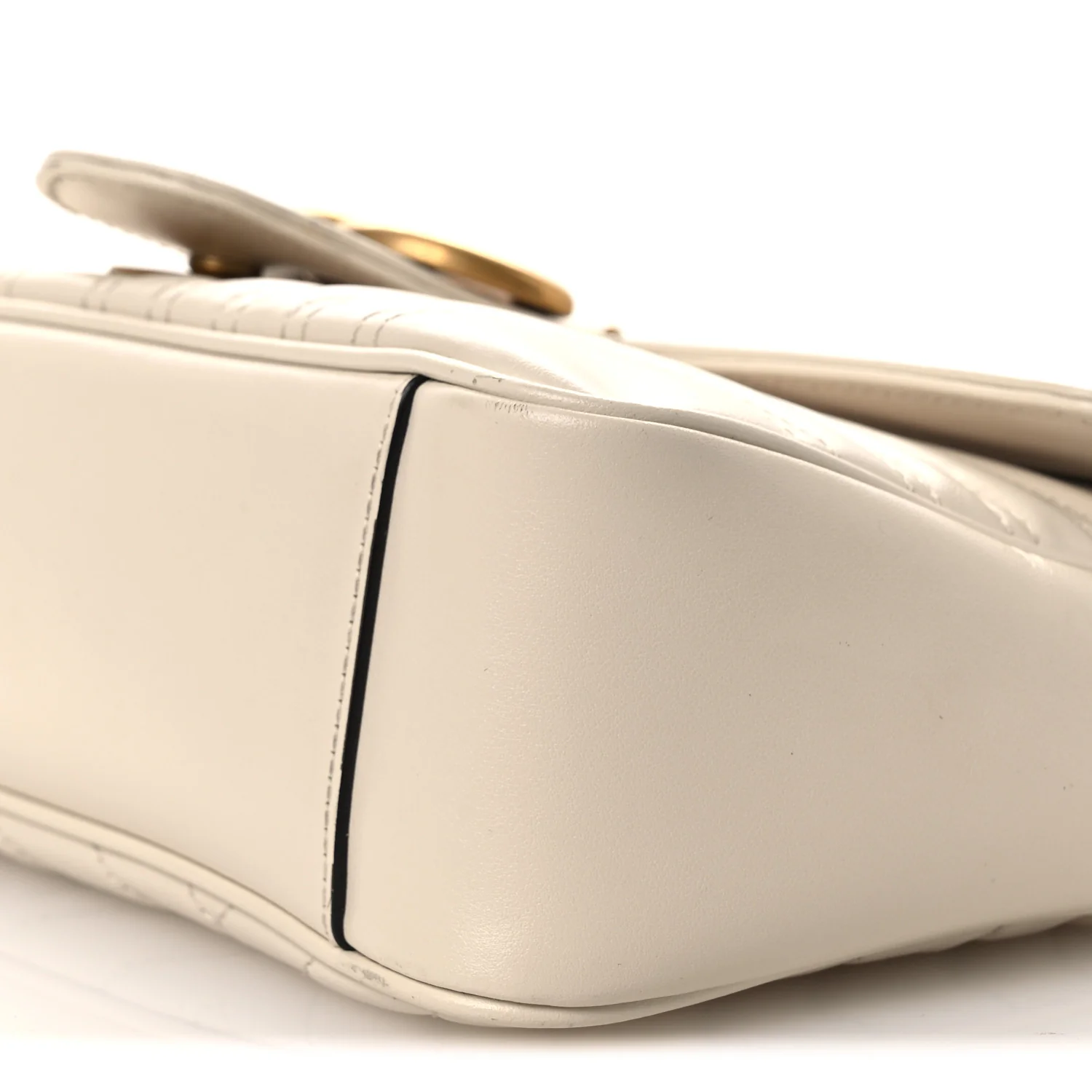 Calfskin Matelasse Small GG Marmont Shoulder Bag White - Image 10