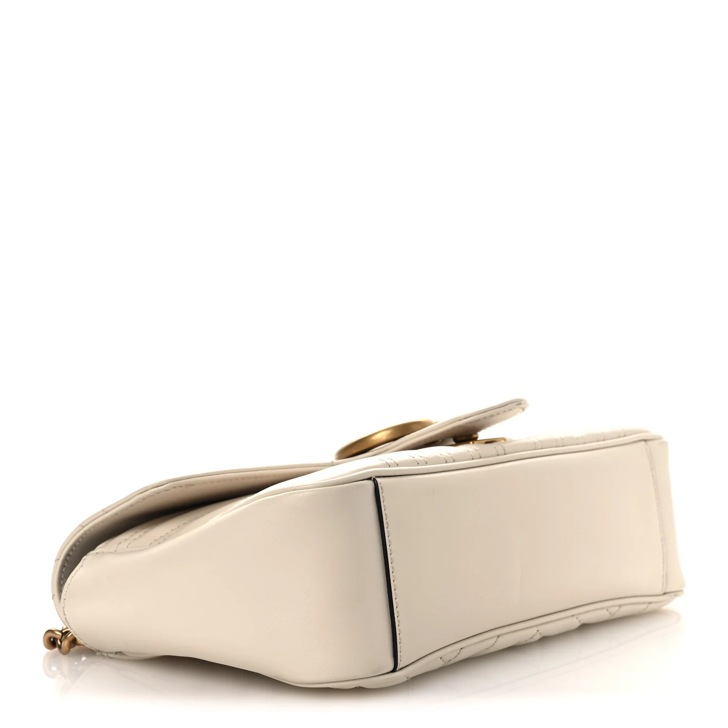Calfskin Matelasse Small GG Marmont Shoulder Bag White - Image 4