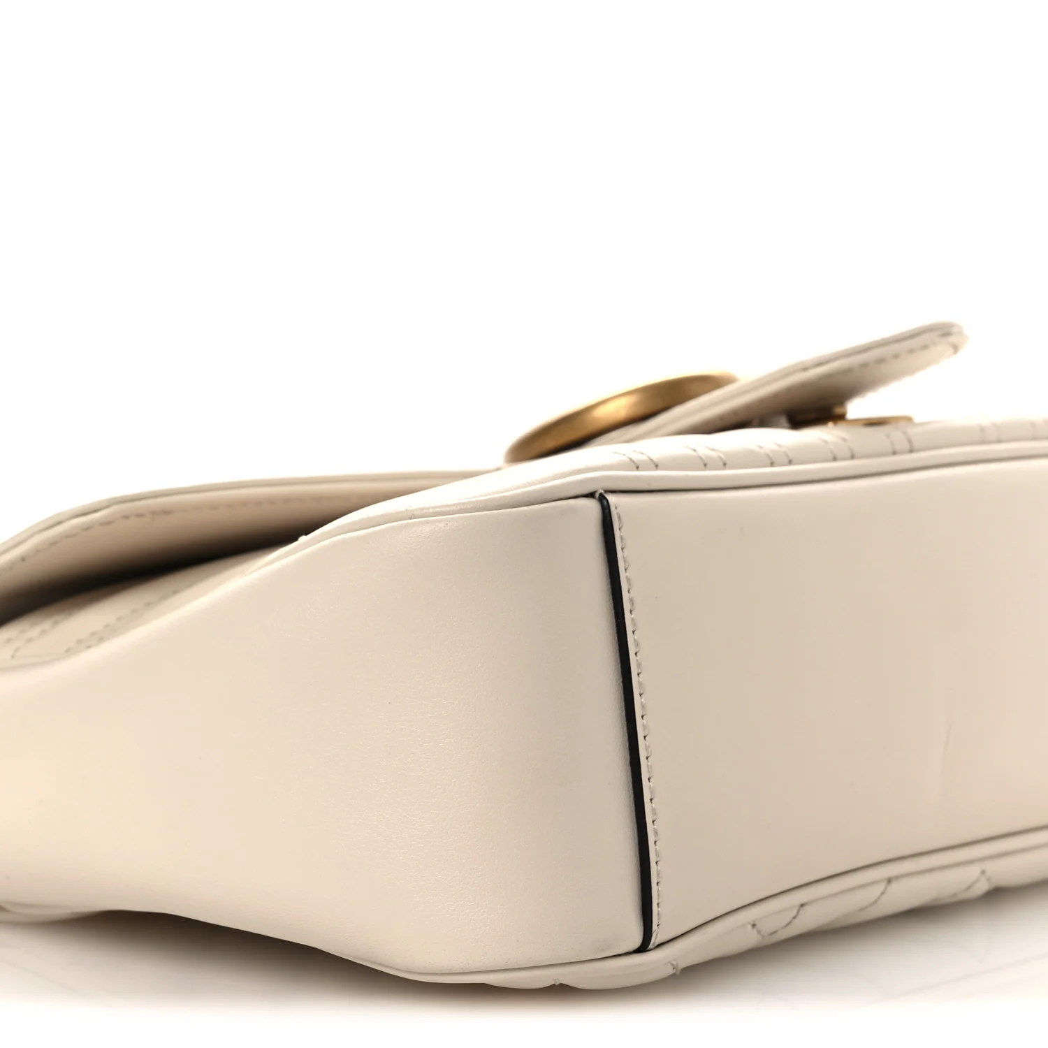 Calfskin Matelasse Small GG Marmont Shoulder Bag White - Image 9