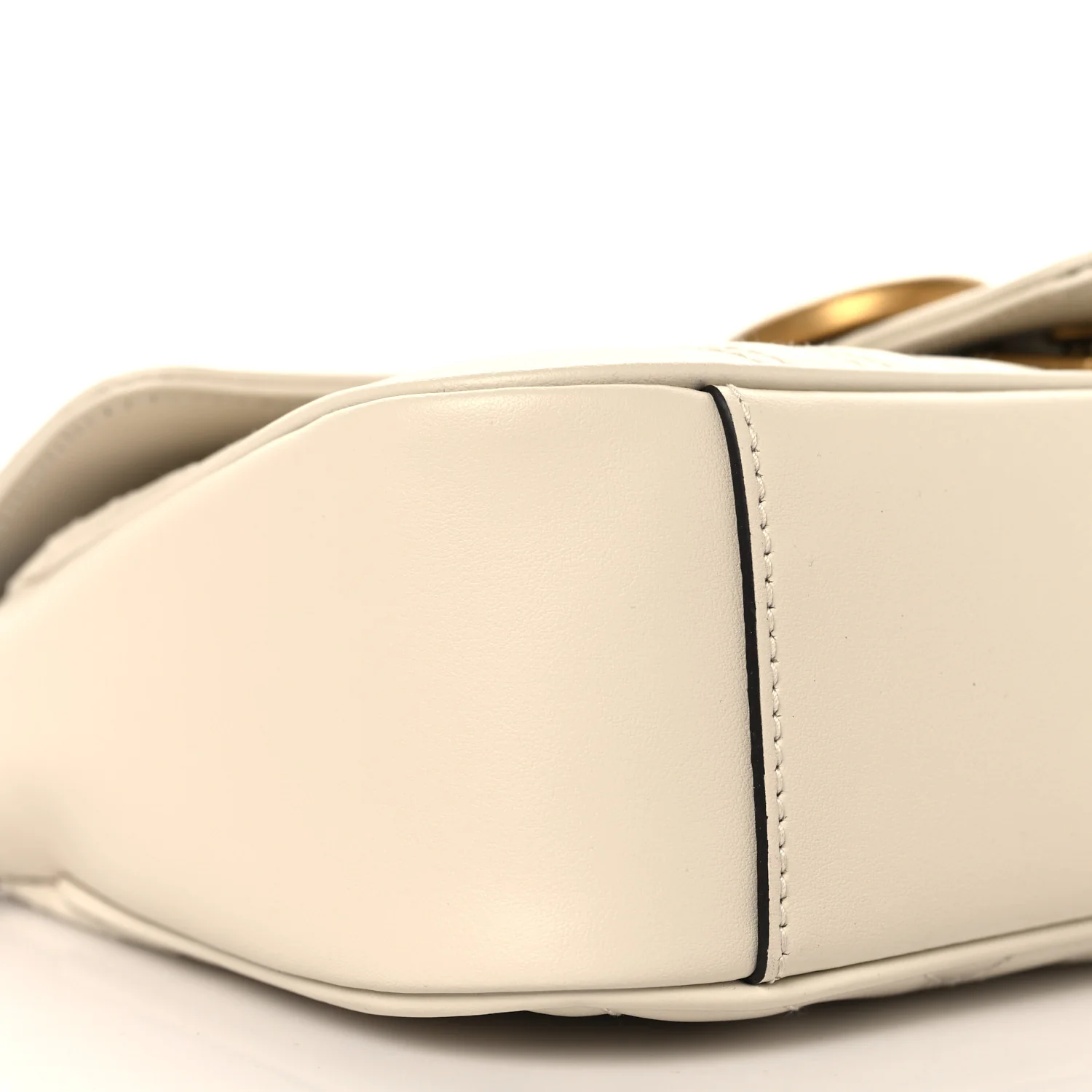 Calfskin Matelasse Small GG Marmont Shoulder Bag White - Image 9