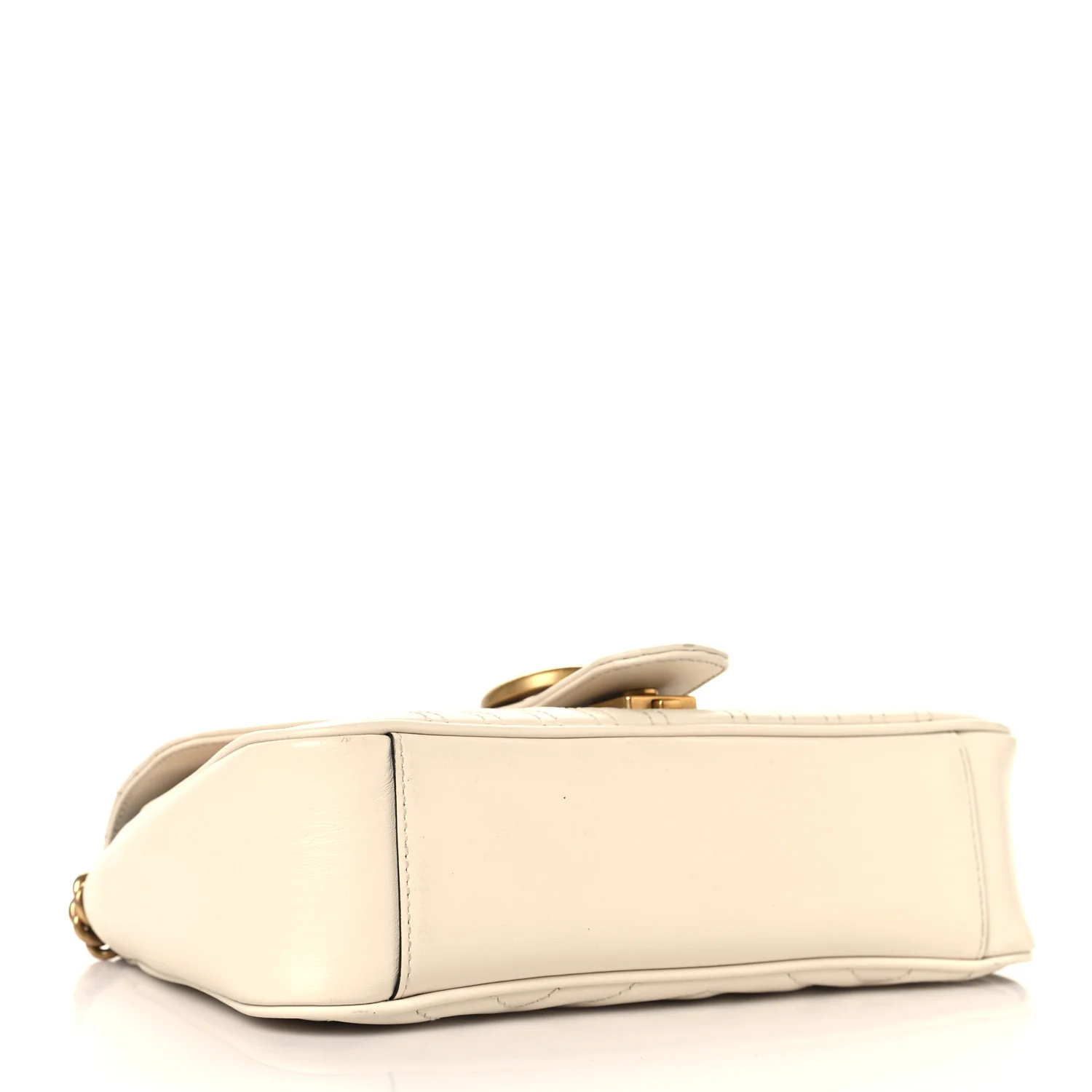 Calfskin Matelasse Small GG Marmont Shoulder Bag White - Image 4