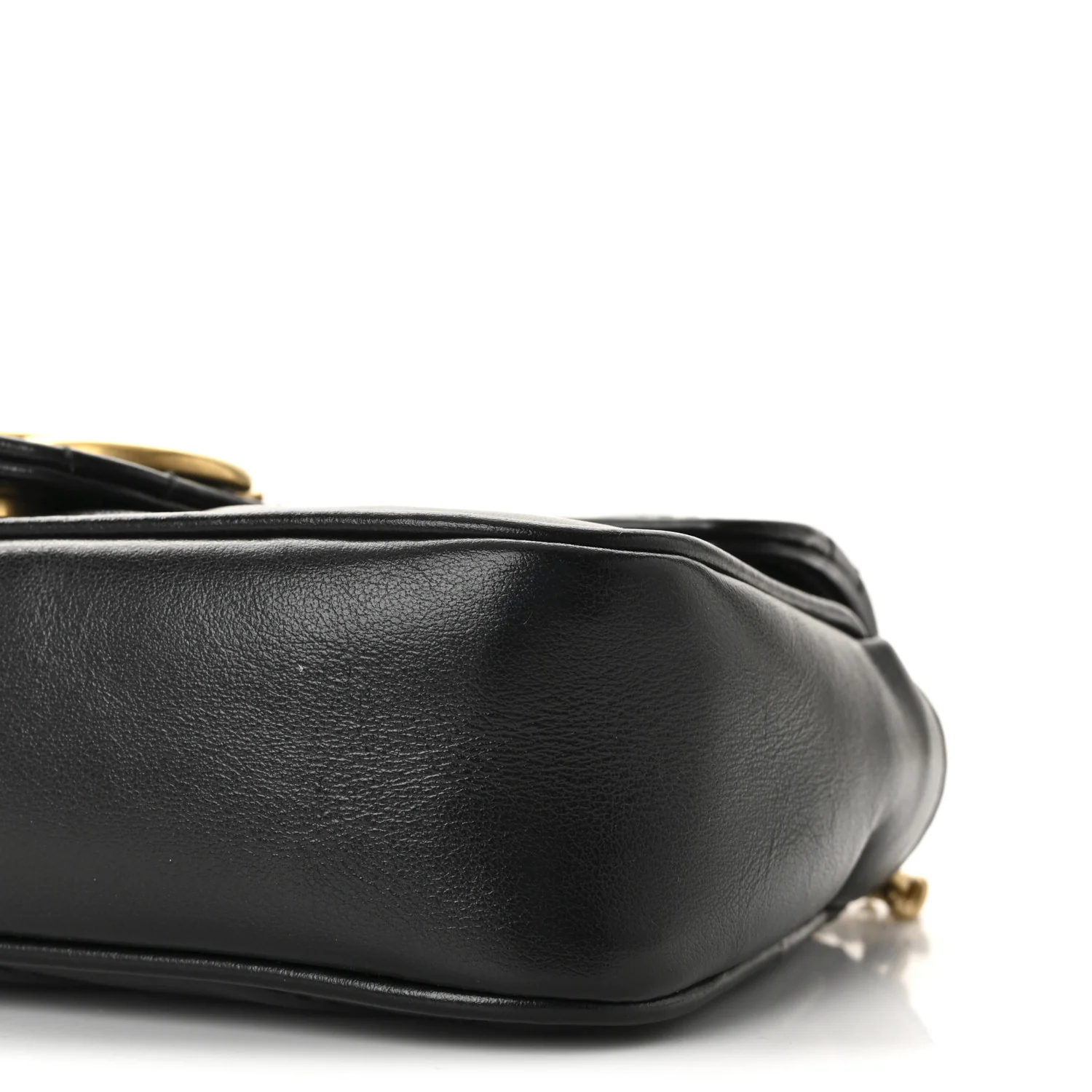 Calfskin Matelasse Super Mini GG Marmont Shoulder Bag Black - Image 10