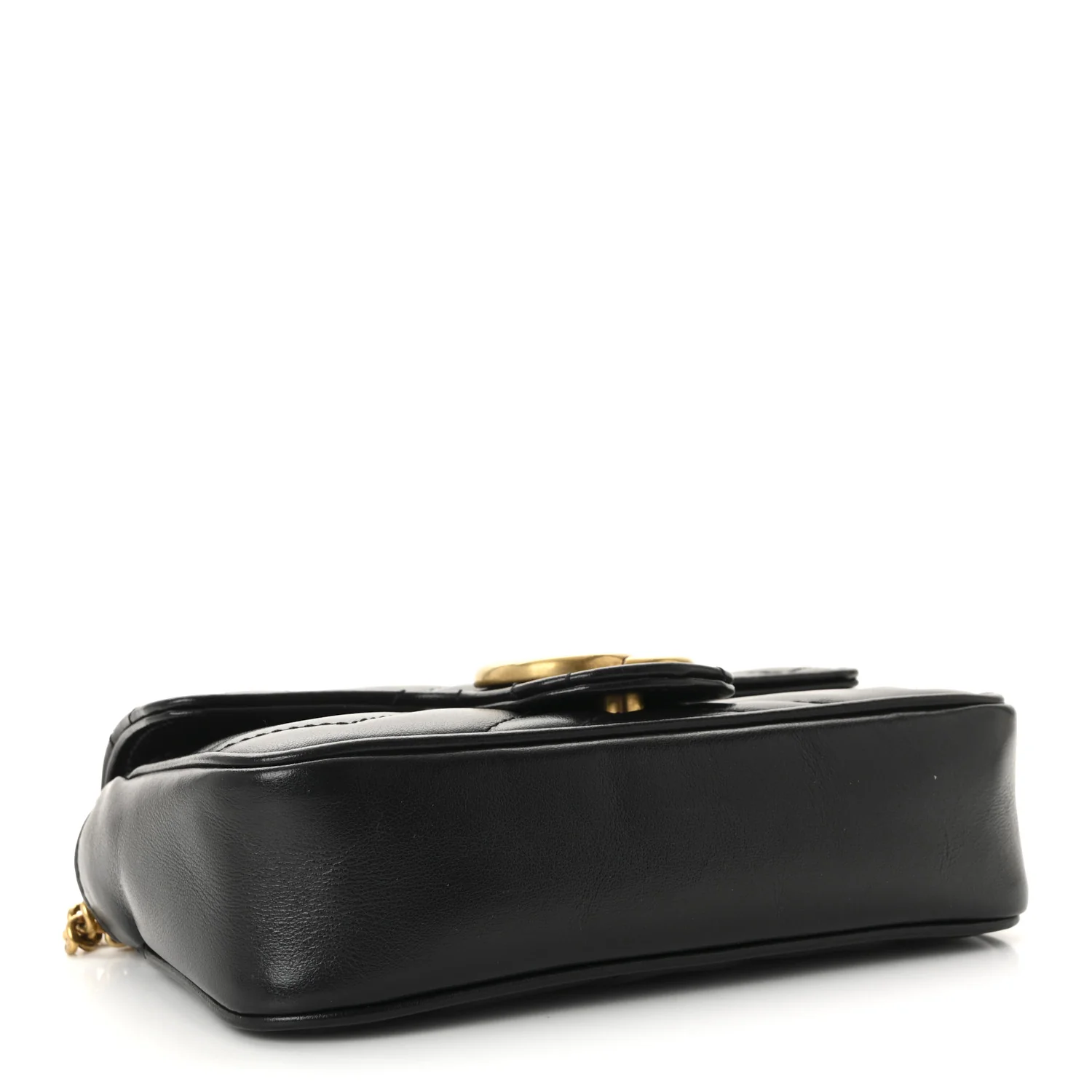Calfskin Matelasse Super Mini GG Marmont Shoulder Bag Black - Image 4