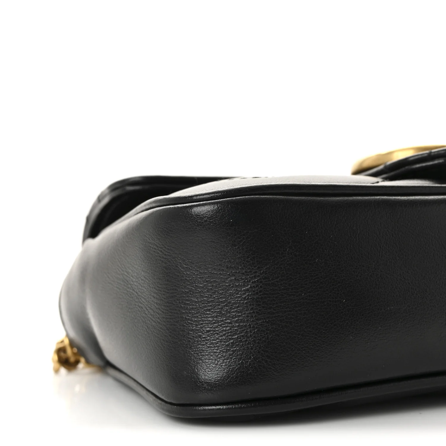 Calfskin Matelasse Super Mini GG Marmont Shoulder Bag Black - Image 9