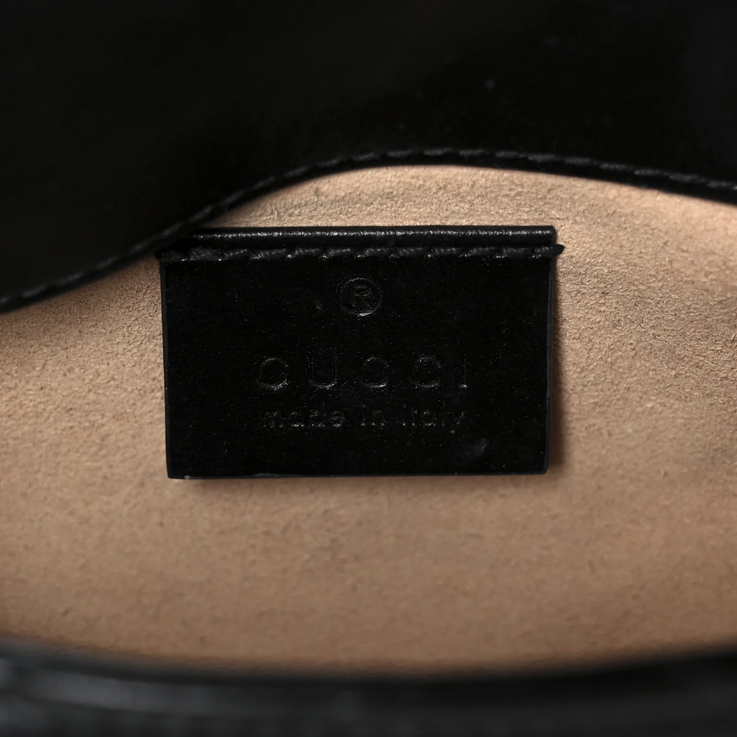 Calfskin Matelasse Super Mini GG Marmont Shoulder Bag Black - Image 6