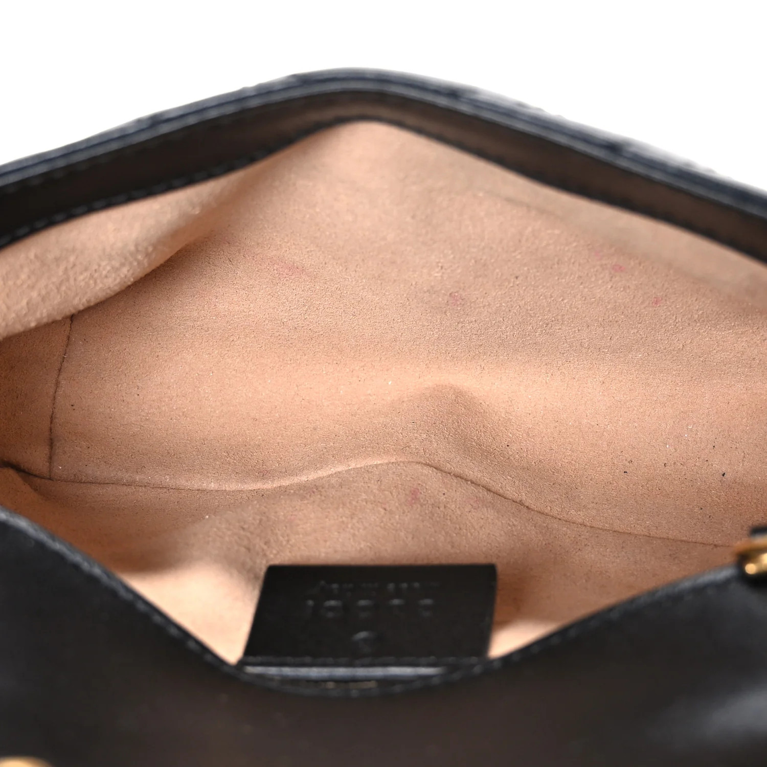 Calfskin Matelasse Super Mini GG Marmont Shoulder Bag Black - Image 5