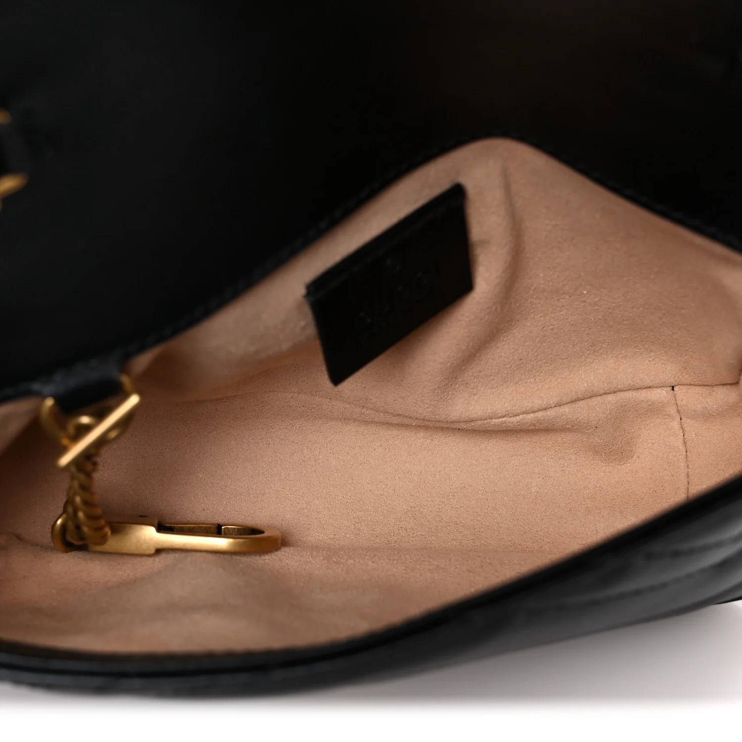 Calfskin Matelasse Super Mini GG Marmont Shoulder Bag Black - Image 5