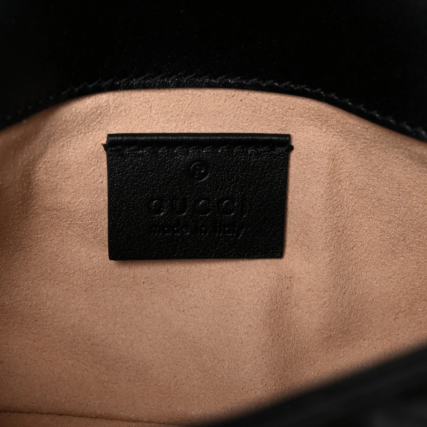 Calfskin Matelasse Super Mini GG Marmont Shoulder Bag Black - Image 6