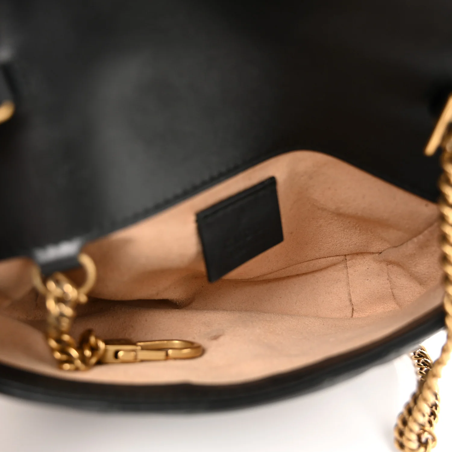Calfskin Matelasse Super Mini GG Marmont Shoulder Bag Black - Image 5