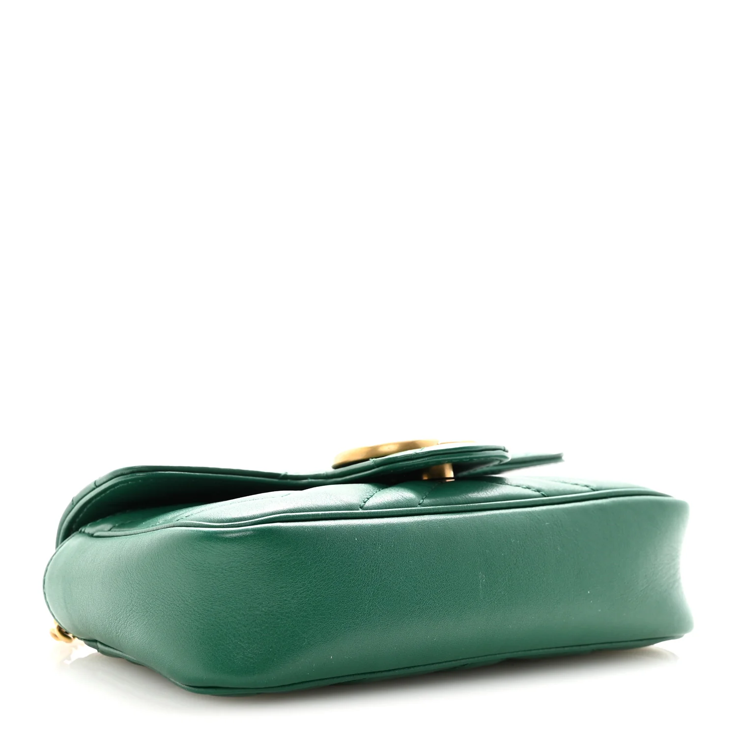 Calfskin Matelasse Super Mini GG Marmont Shoulder Bag Emerald Green - Image 4