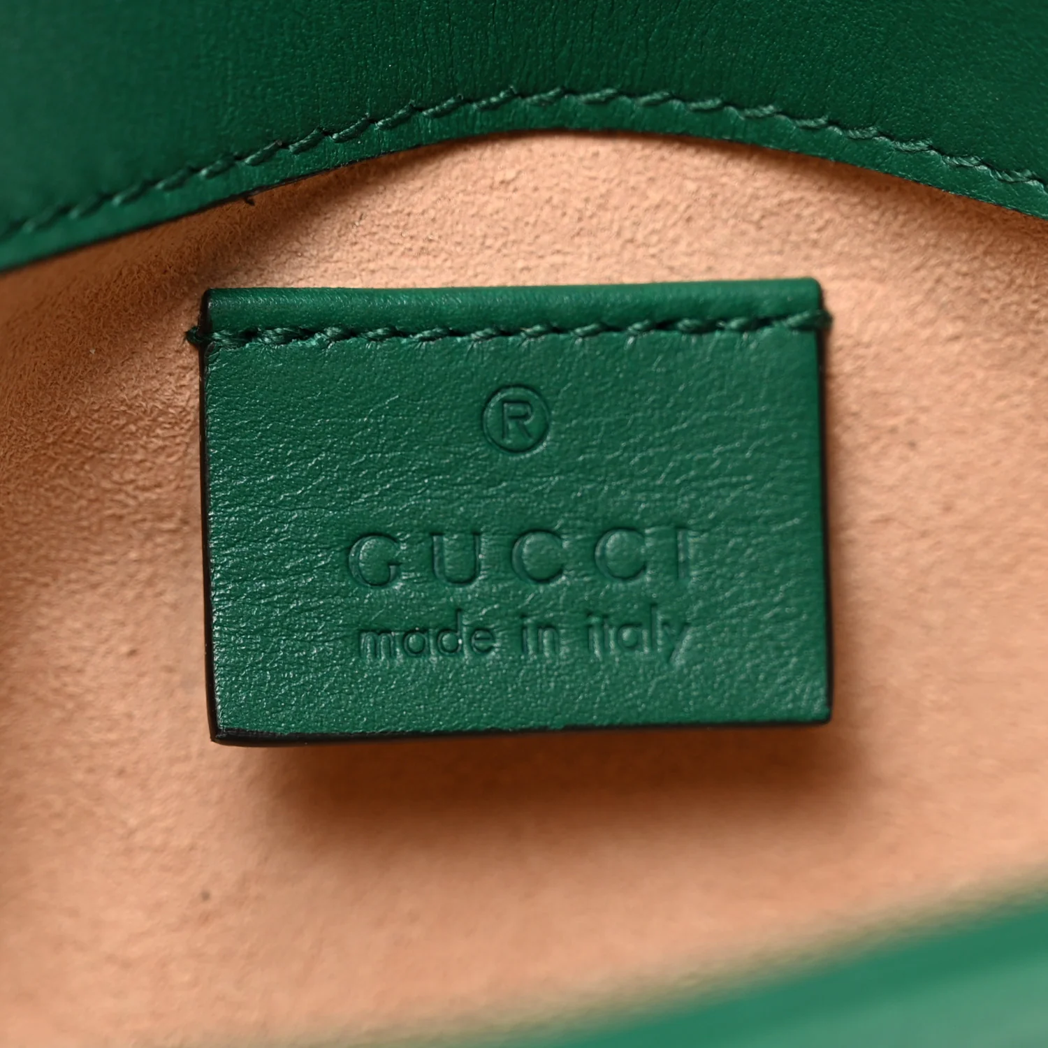 Calfskin Matelasse Super Mini GG Marmont Shoulder Bag Emerald Green - Image 6