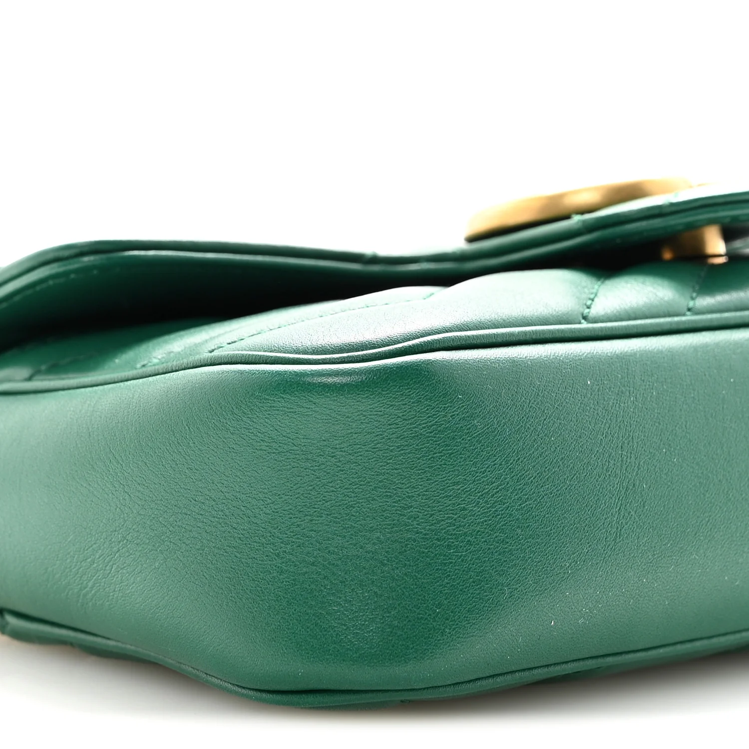 Calfskin Matelasse Super Mini GG Marmont Shoulder Bag Emerald Green - Image 9