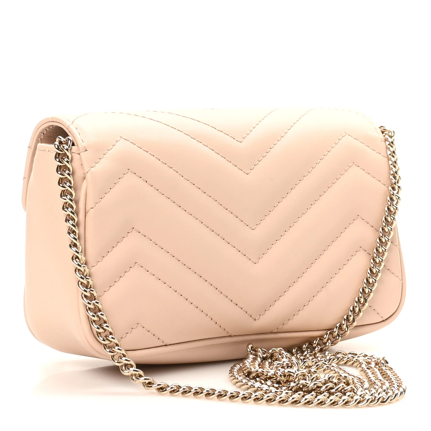 Calfskin Matelasse Super Mini GG Marmont Shoulder Bag Porcelain Rose - Image 3