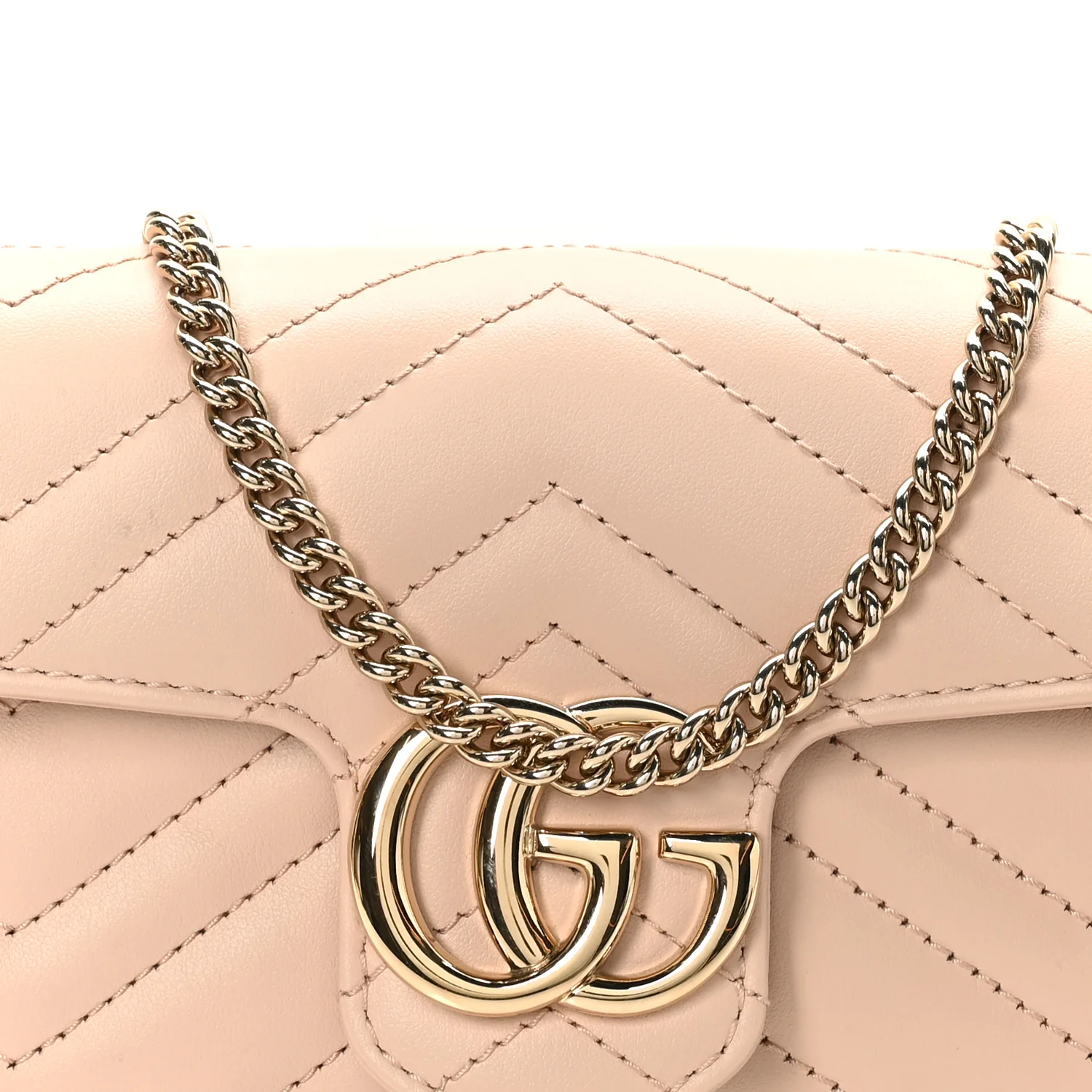 Calfskin Matelasse Super Mini GG Marmont Shoulder Bag Porcelain Rose - Image 8