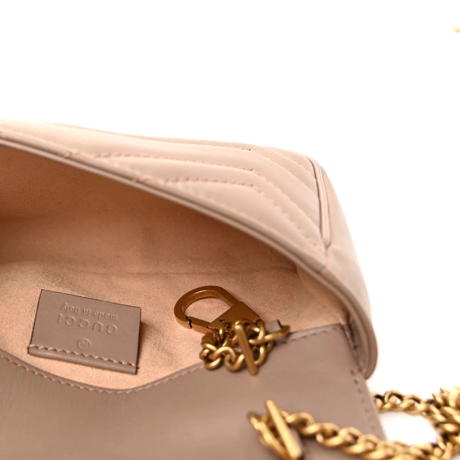 Calfskin Matelasse Super Mini GG Marmont Shoulder Bag Porcelain Rose - Image 5