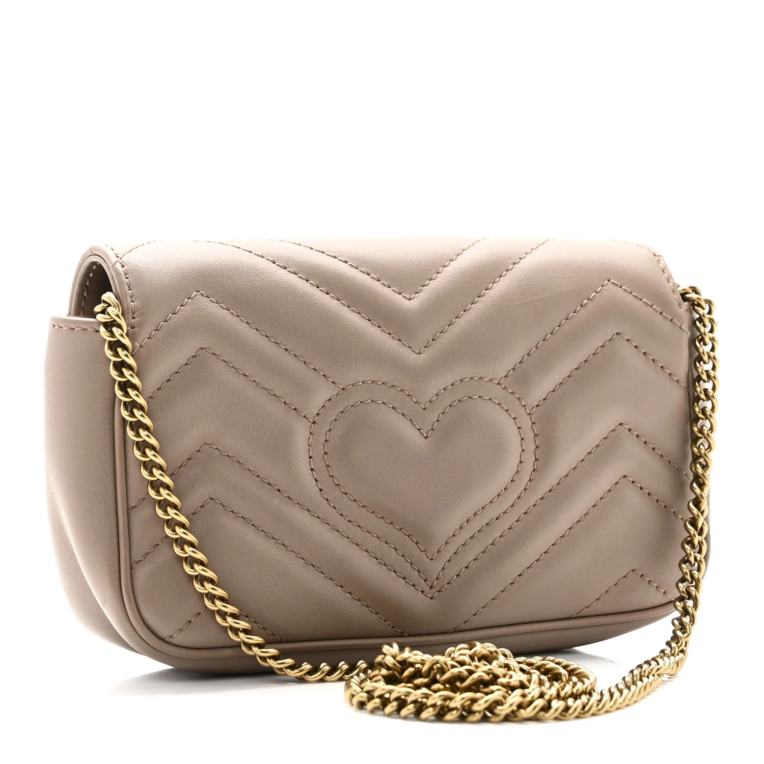 Calfskin Matelasse Super Mini GG Marmont Shoulder Bag Porcelain Rose - Image 3