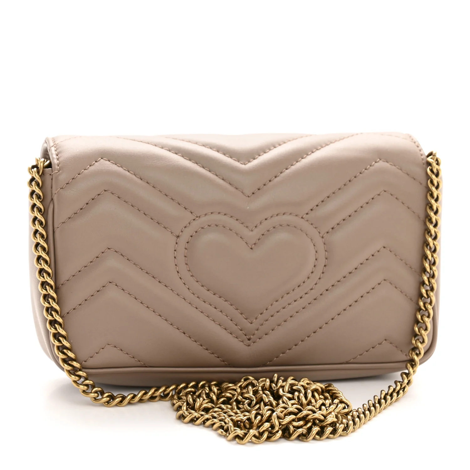 Calfskin Matelasse Super Mini GG Marmont Shoulder Bag Porcelain Rose - Image 3