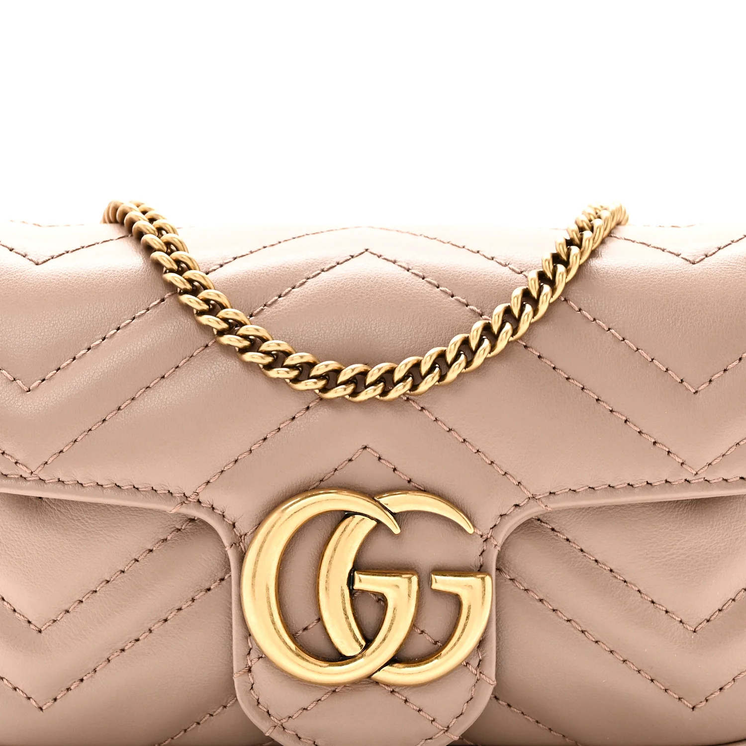 Calfskin Matelasse Super Mini GG Marmont Shoulder Bag Porcelain Rose - Image 8