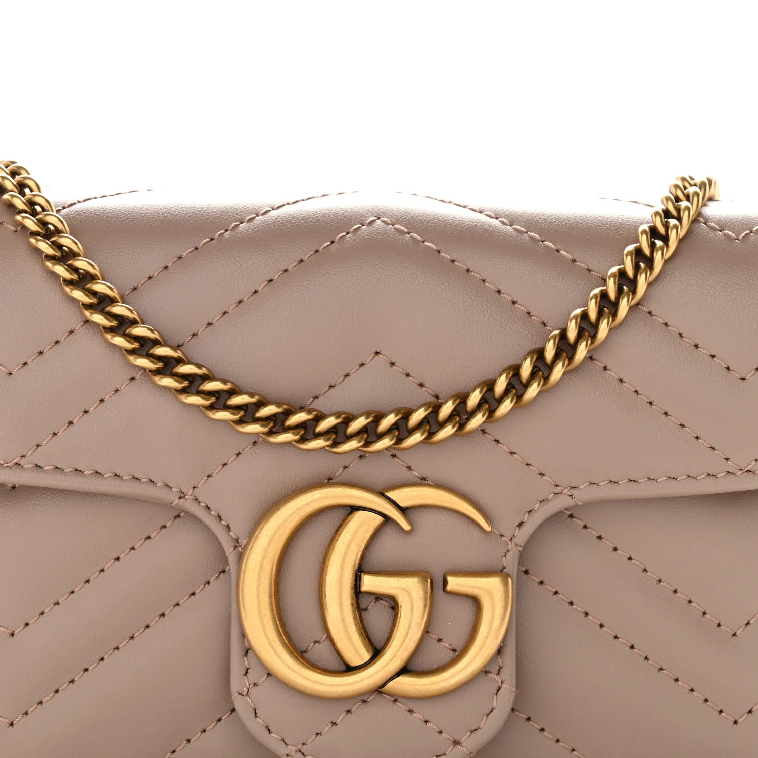 Calfskin Matelasse Super Mini GG Marmont Shoulder Bag Porcelain Rose - Image 7