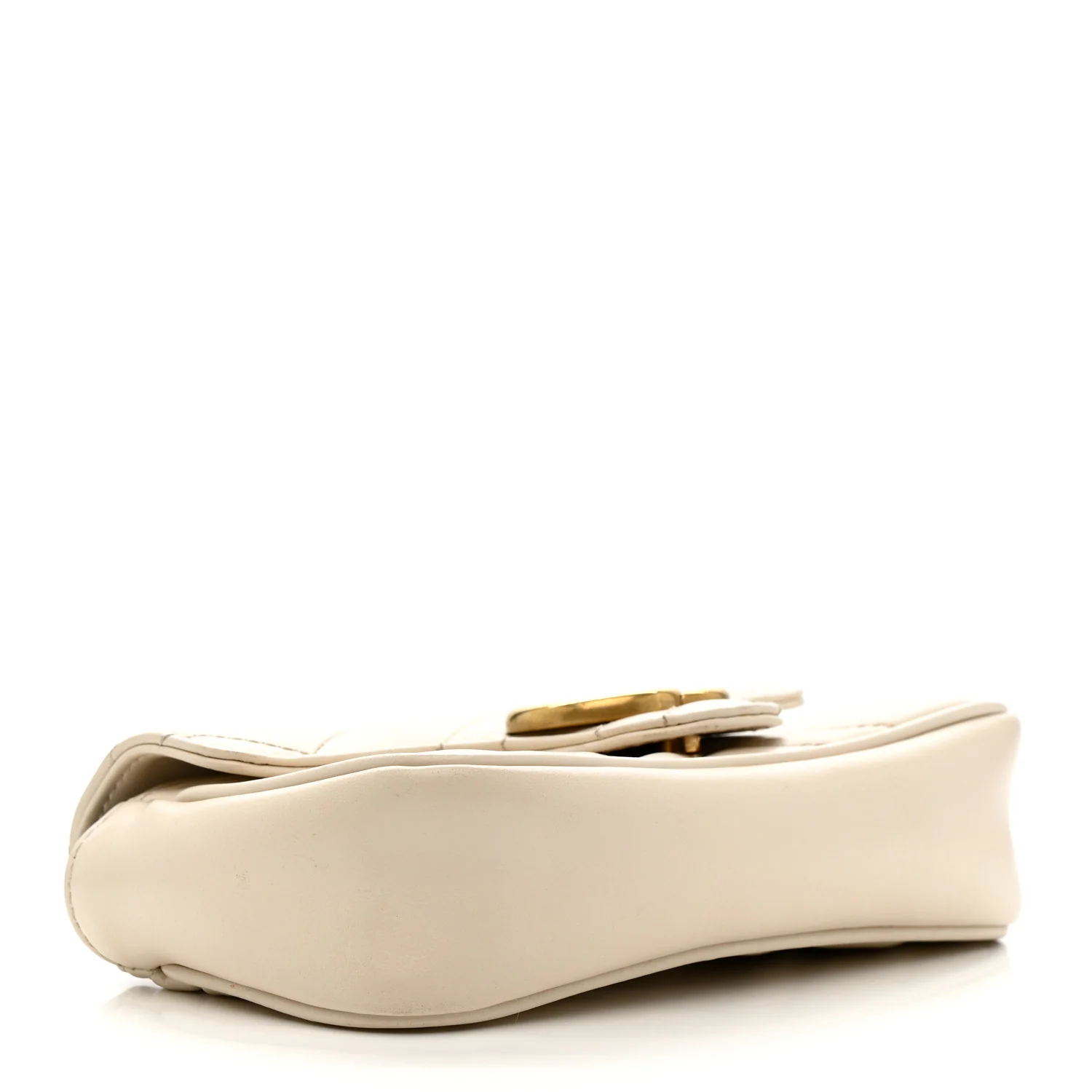 Calfskin Matelasse Super Mini GG Marmont Shoulder Bag White - Image 4