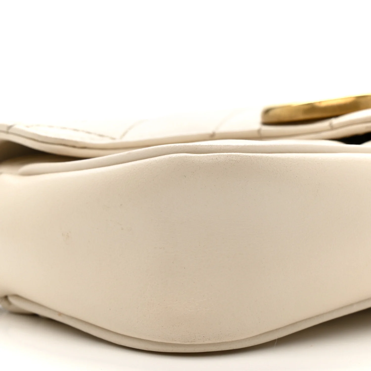Calfskin Matelasse Super Mini GG Marmont Shoulder Bag White - Image 9