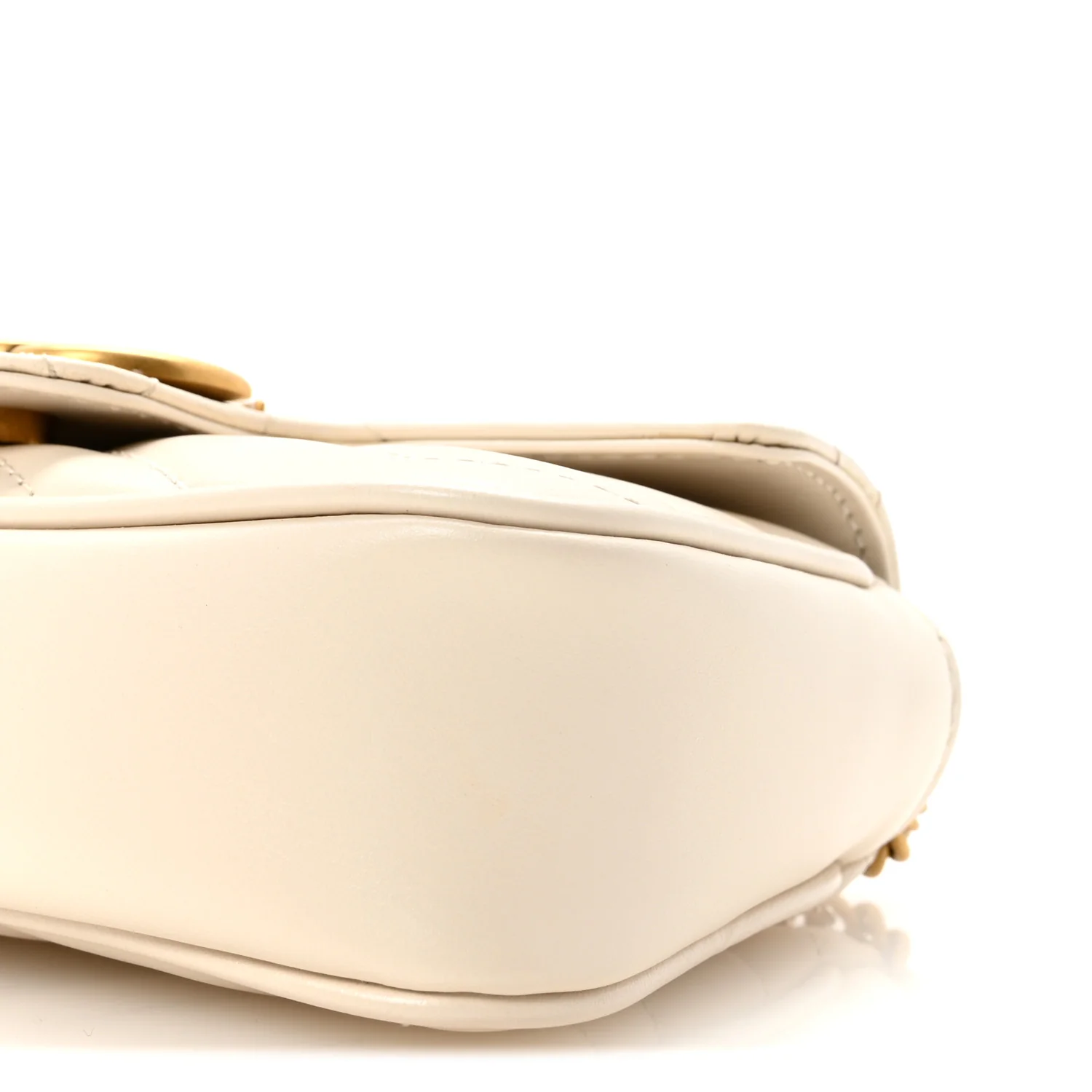 Calfskin Matelasse Super Mini GG Marmont Shoulder Bag White - Image 9