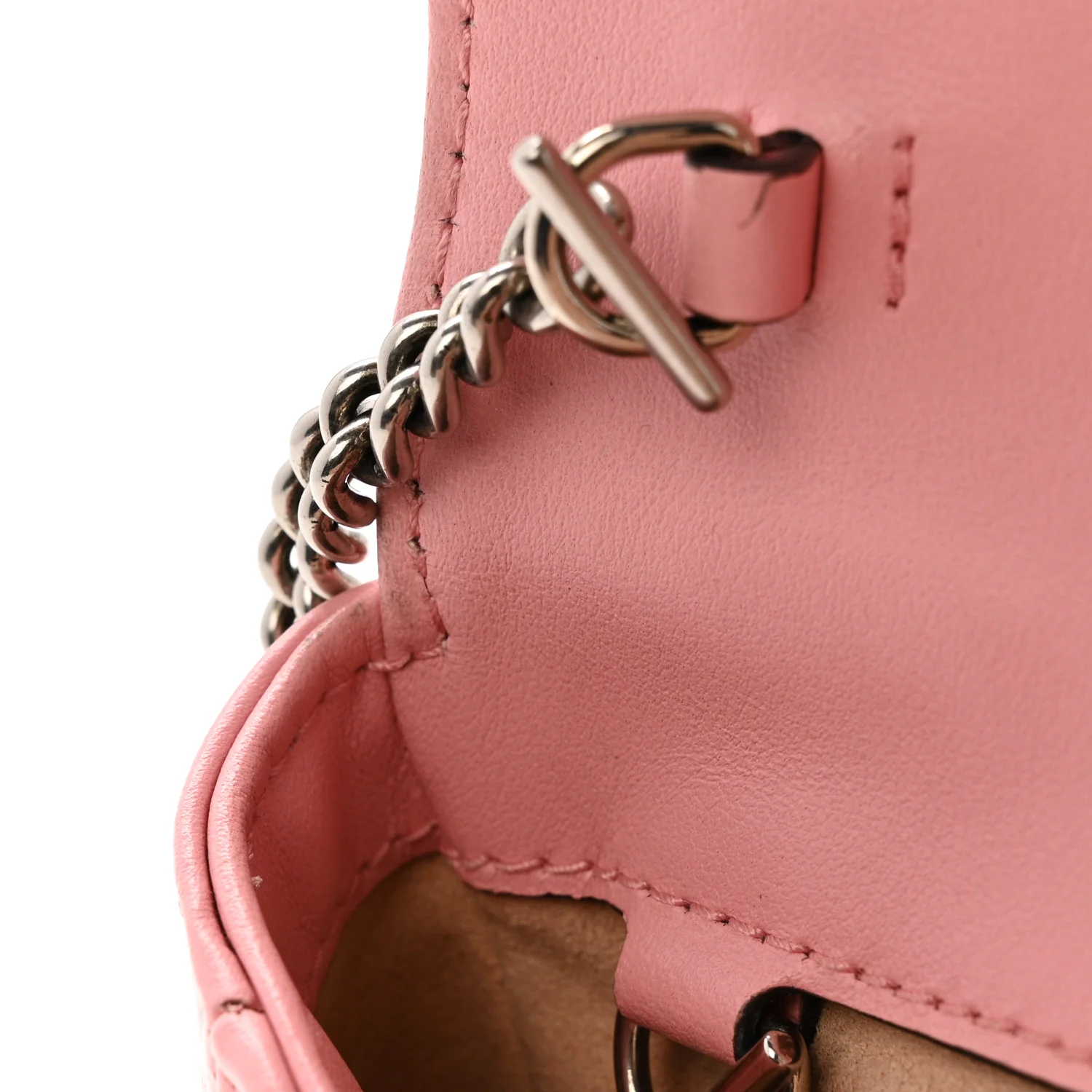 Calfskin Matelasse Super Mini GG Marmont Shoulder Bag Wild Rose - Image 11