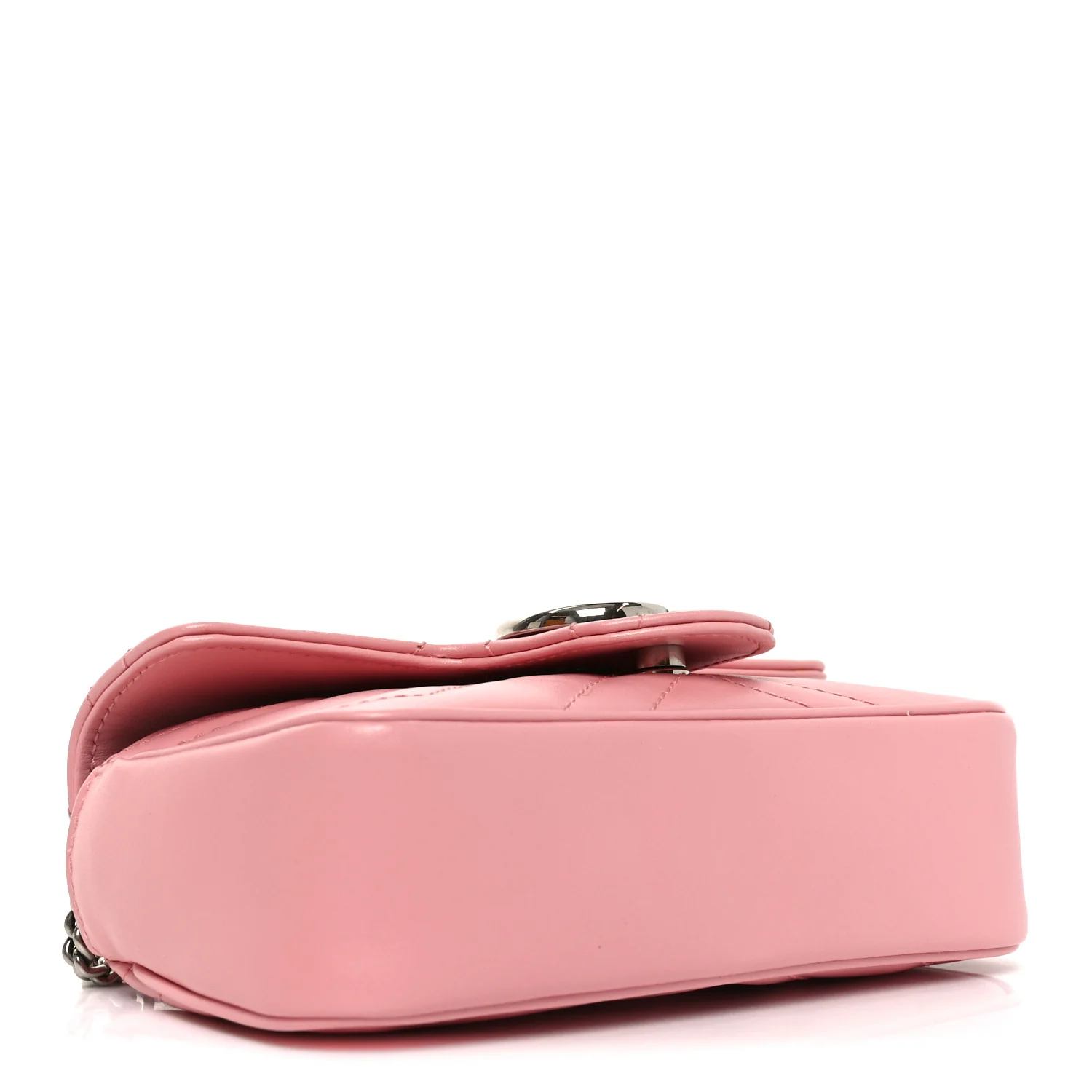 Calfskin Matelasse Super Mini GG Marmont Shoulder Bag Wild Rose - Image 4