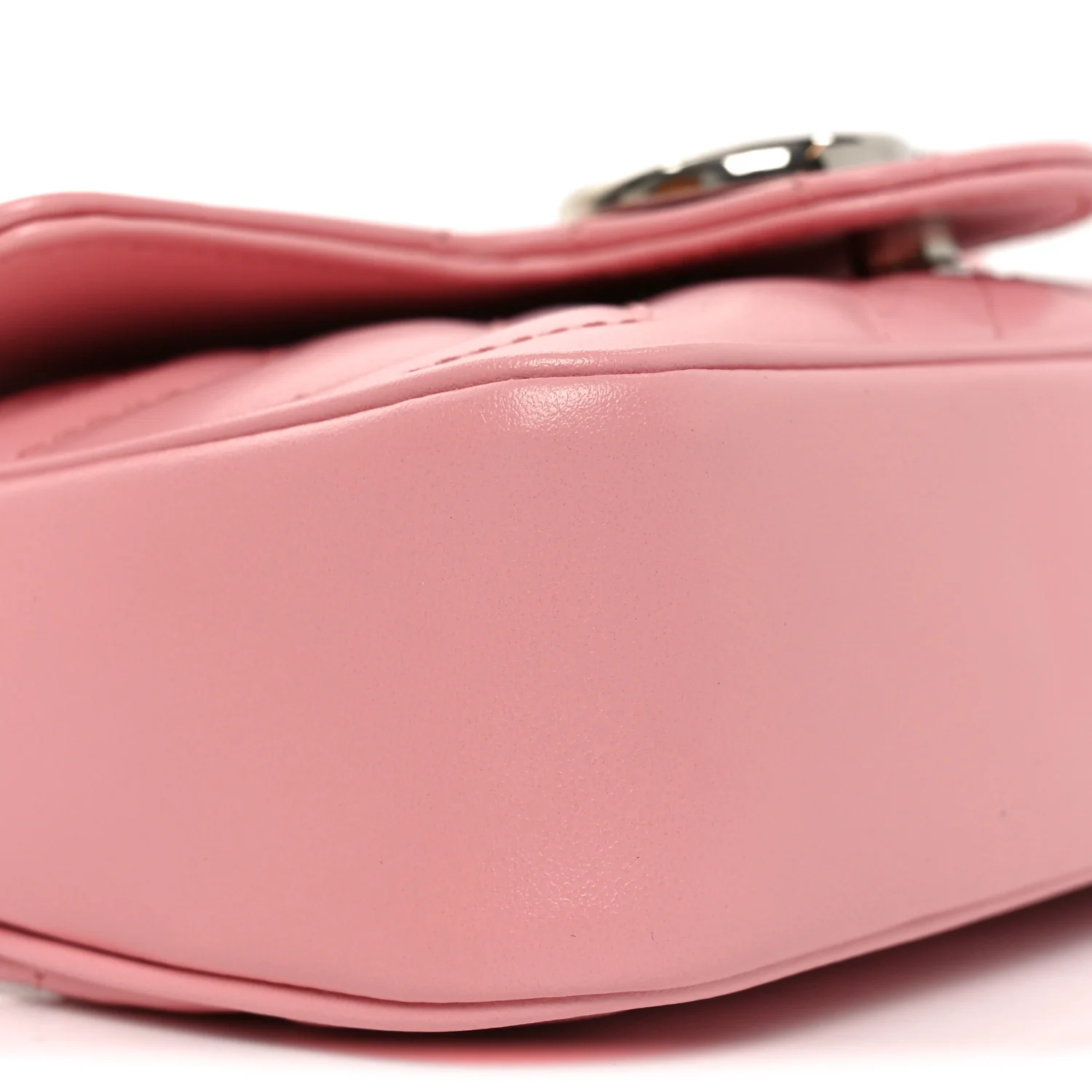 Calfskin Matelasse Super Mini GG Marmont Shoulder Bag Wild Rose - Image 9
