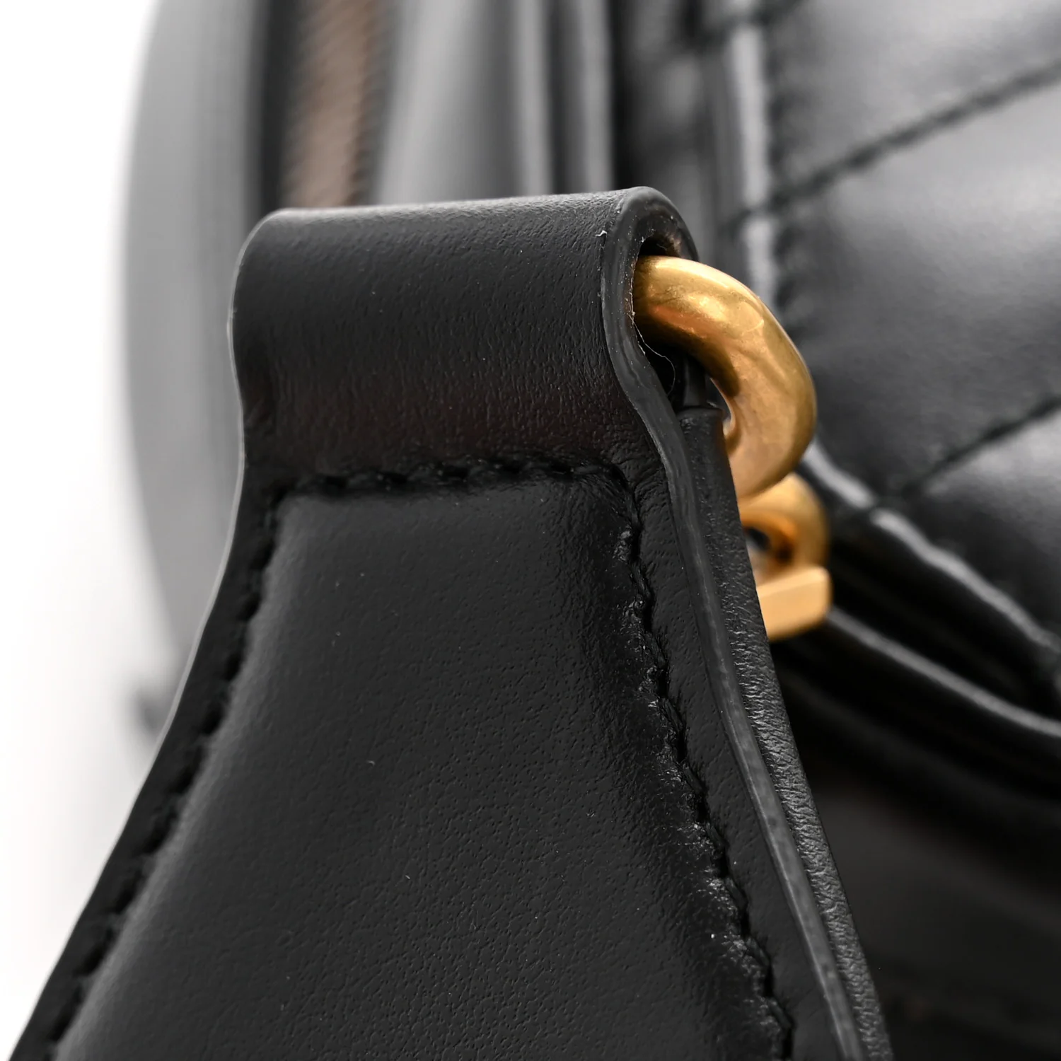 Calfskin Matelasse Sylvie Web Small GG Marmont Top Handle Shoulder Bag Black - Image 13
