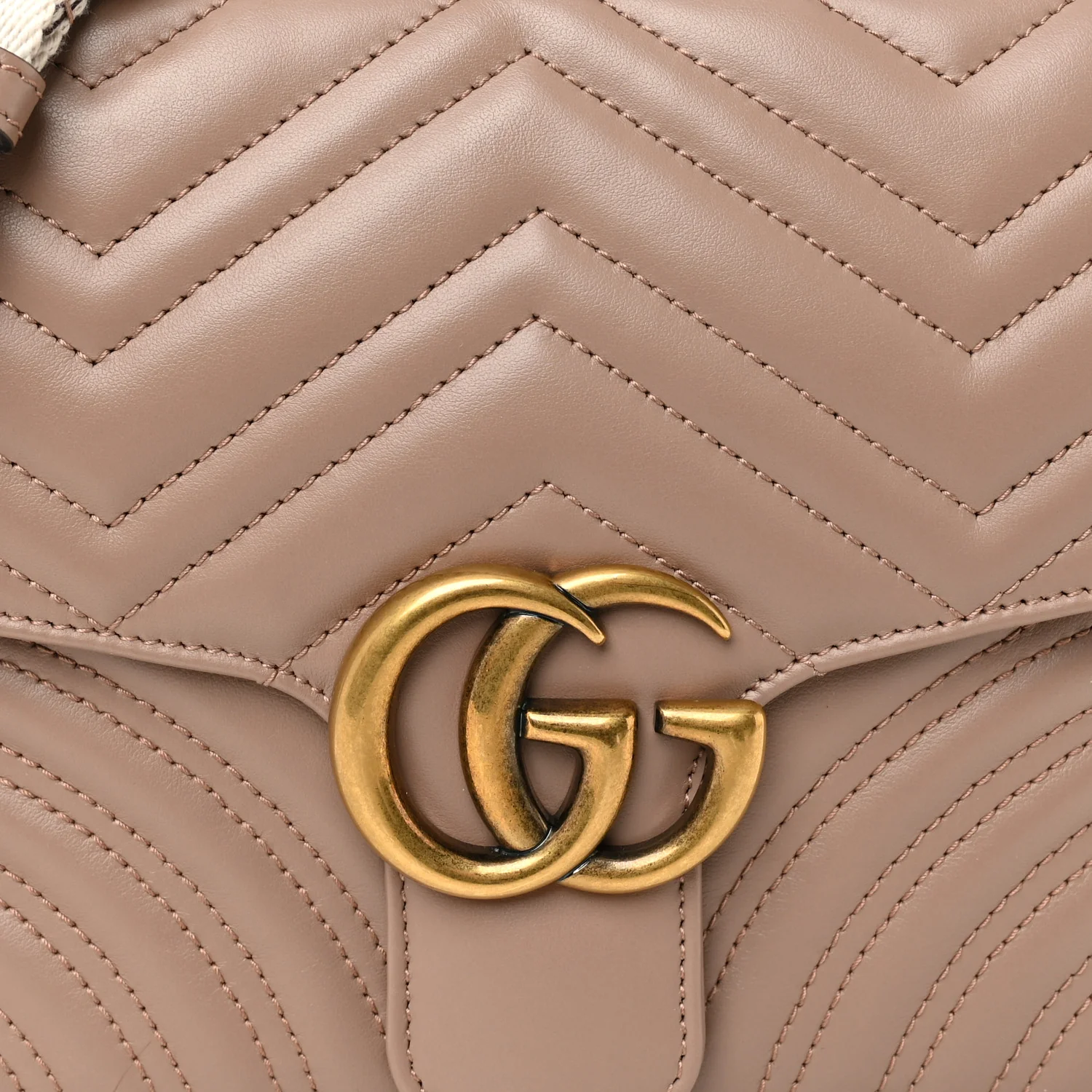 Calfskin Matelasse Sylvie Web Small GG Marmont Top Handle Shoulder Bag Porcelain Rose - Image 8