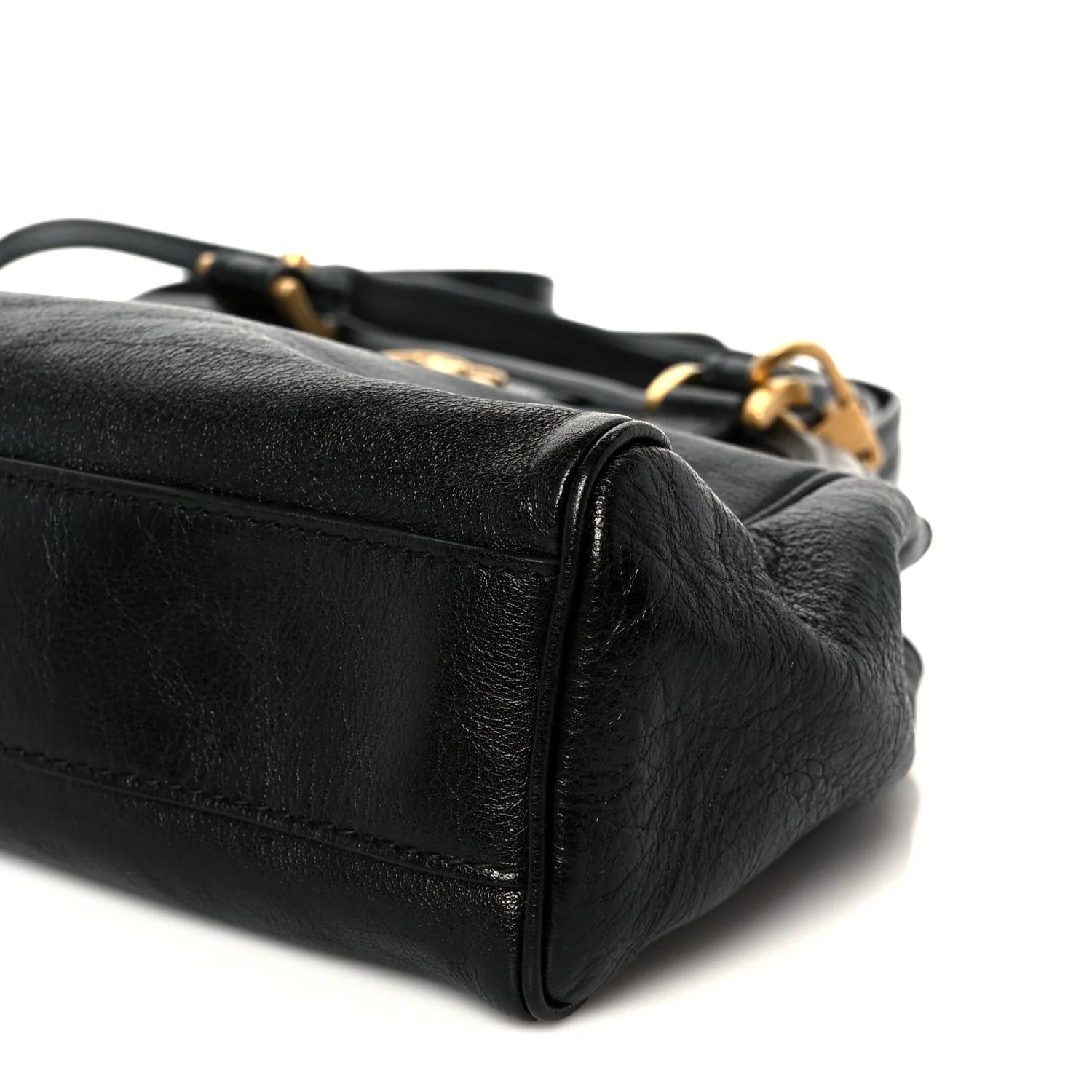 Calfskin Medium Re(Belle) Top Handle Bag Black - Image 11