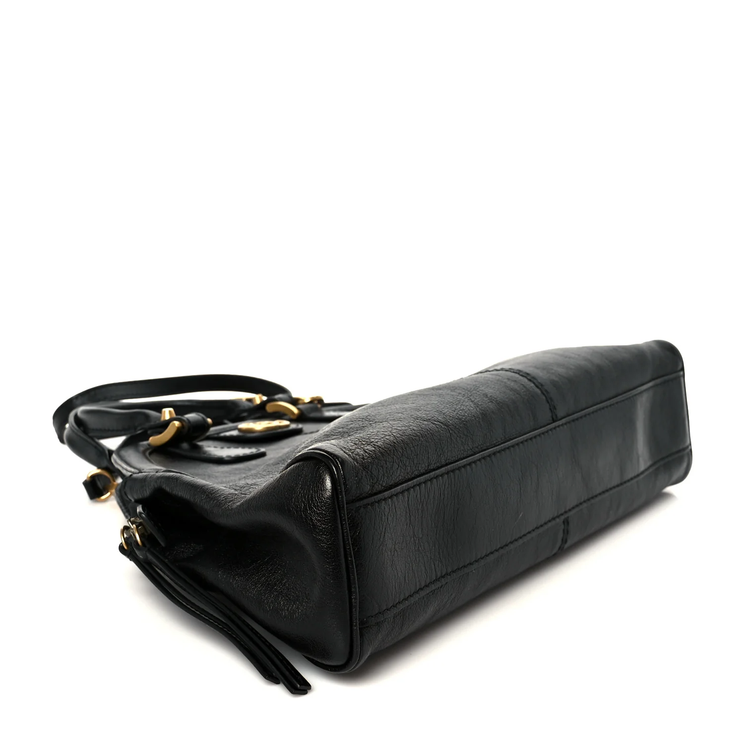 Calfskin Medium Re(Belle) Top Handle Bag Black - Image 4