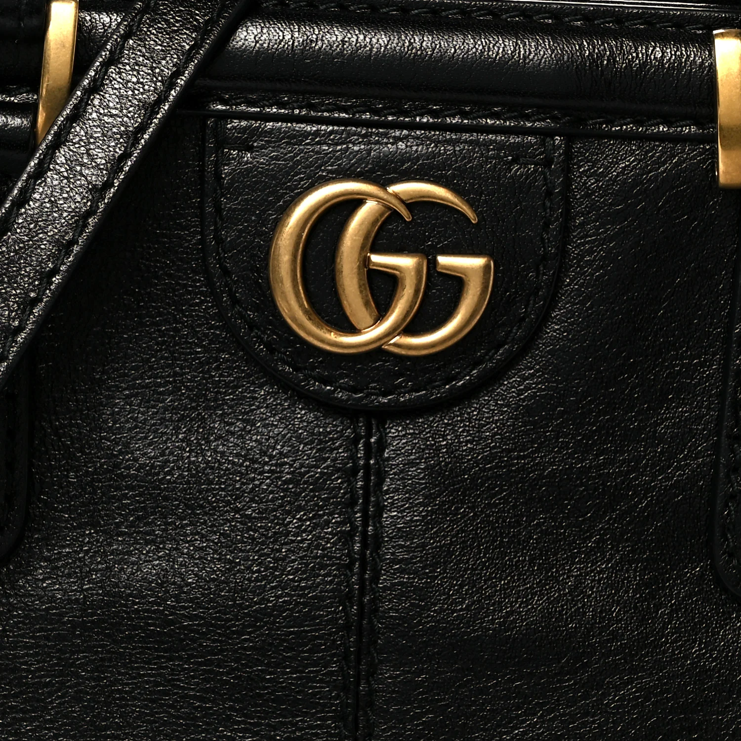 Calfskin Medium Re(Belle) Top Handle Bag Black - Image 9