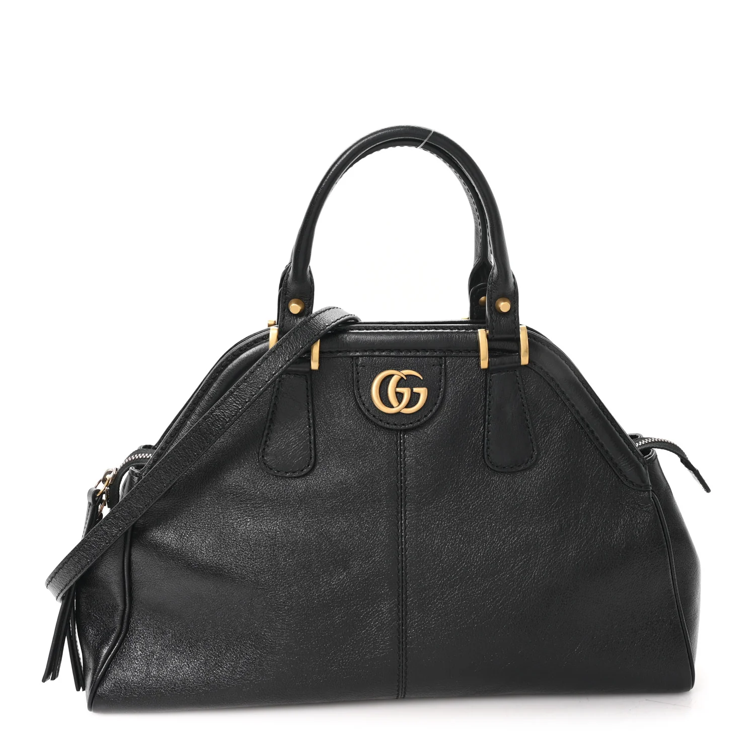 Calfskin Medium Re(Belle) Top Handle Bag Black