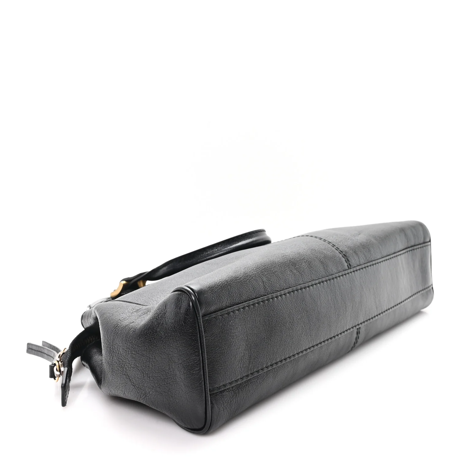 Calfskin Medium Re(Belle) Top Handle Bag Black - Image 4
