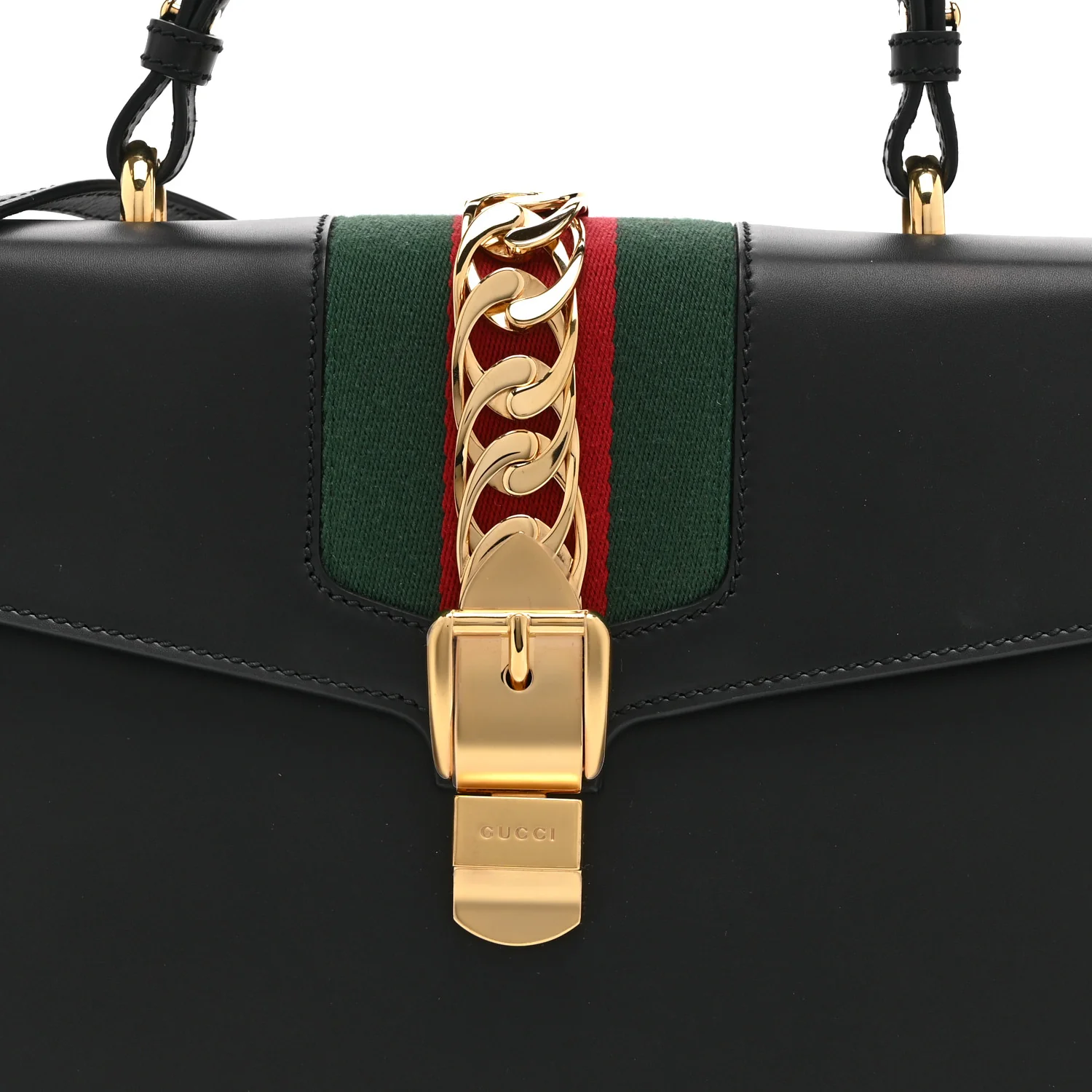 Calfskin Medium Sylvie Top Handle Bag Black - Image 9