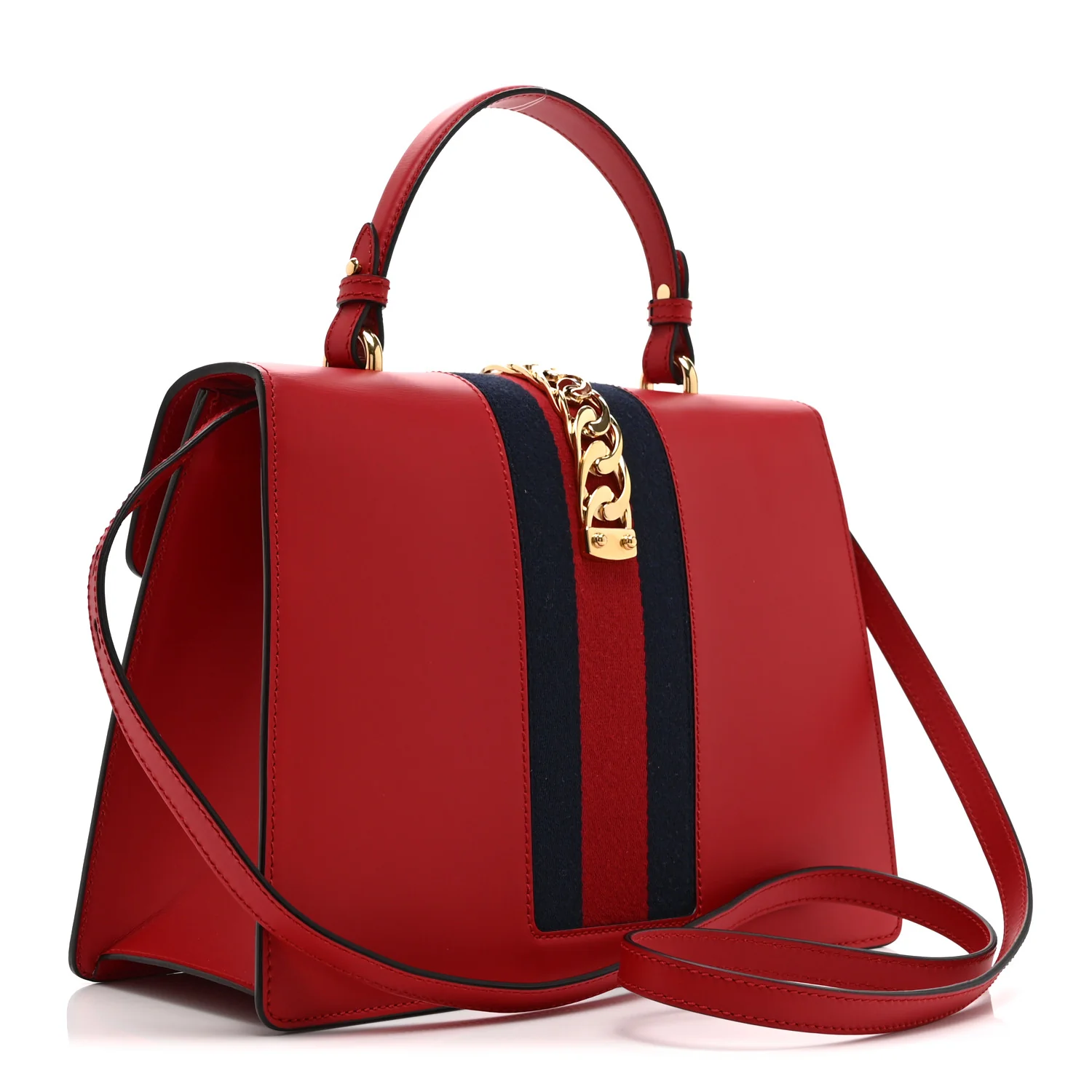 Calfskin Medium Sylvie Top Handle Bag Hibiscus Red - Image 3
