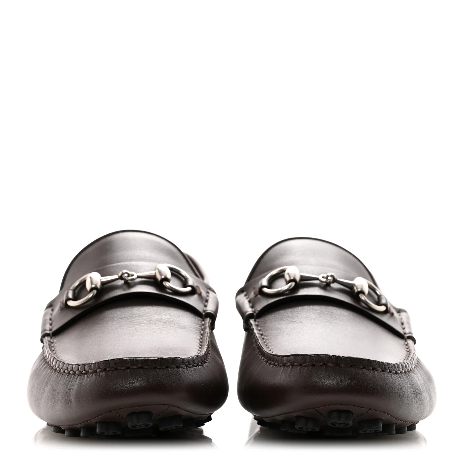 Calfskin Mens Horsebit Driver Loafers 8 Brown - Image 3