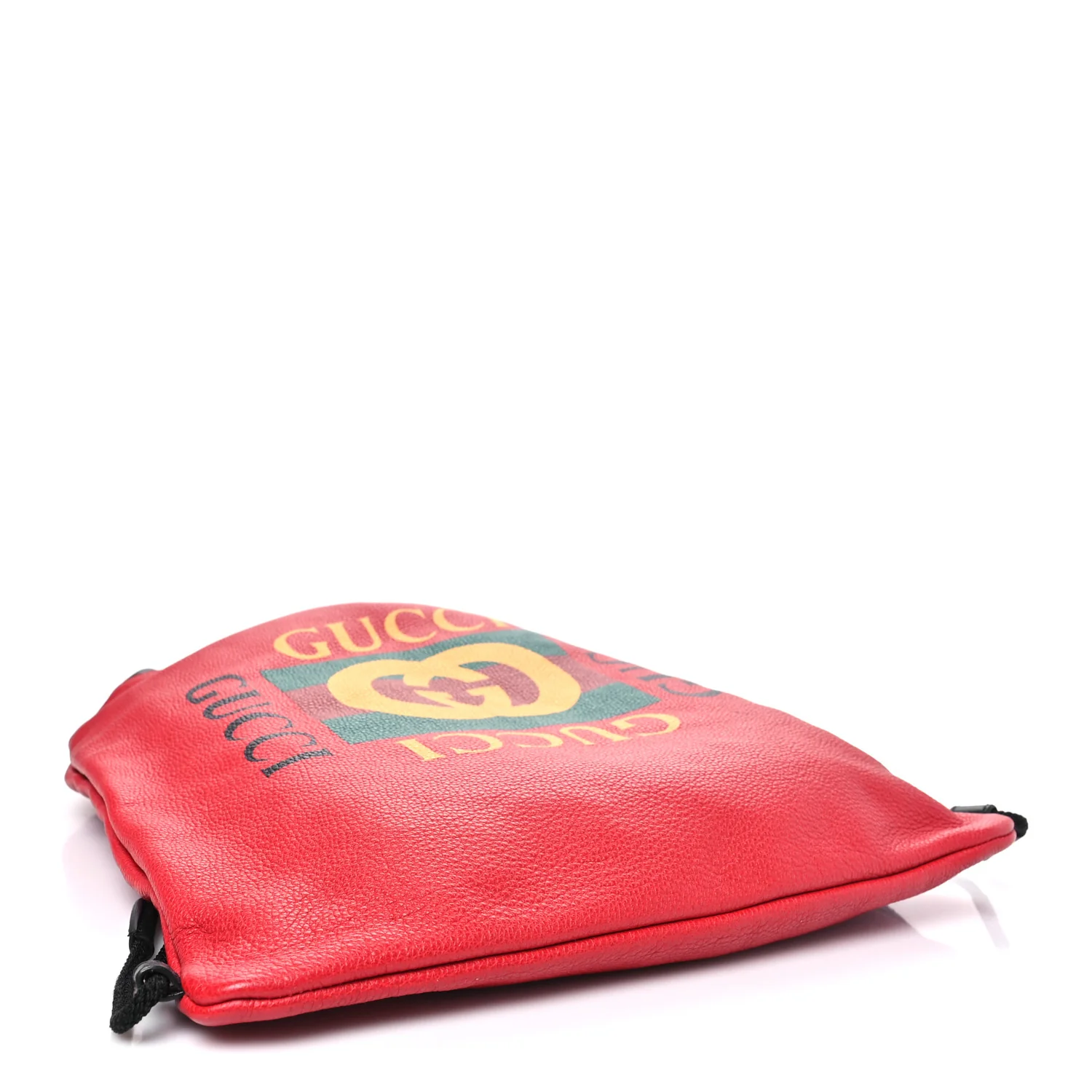 Calfskin Mens Logo Drawstring Backpack Red - Image 5