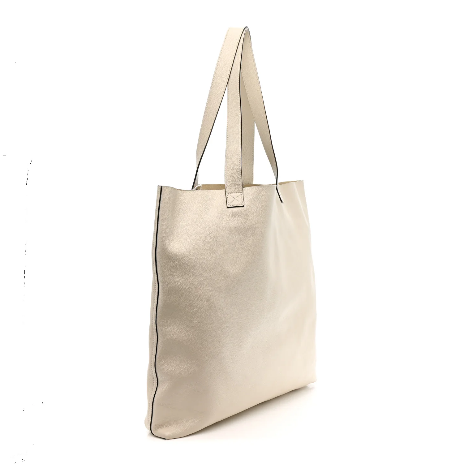 Calfskin Mens Logo Tote White - Image 3