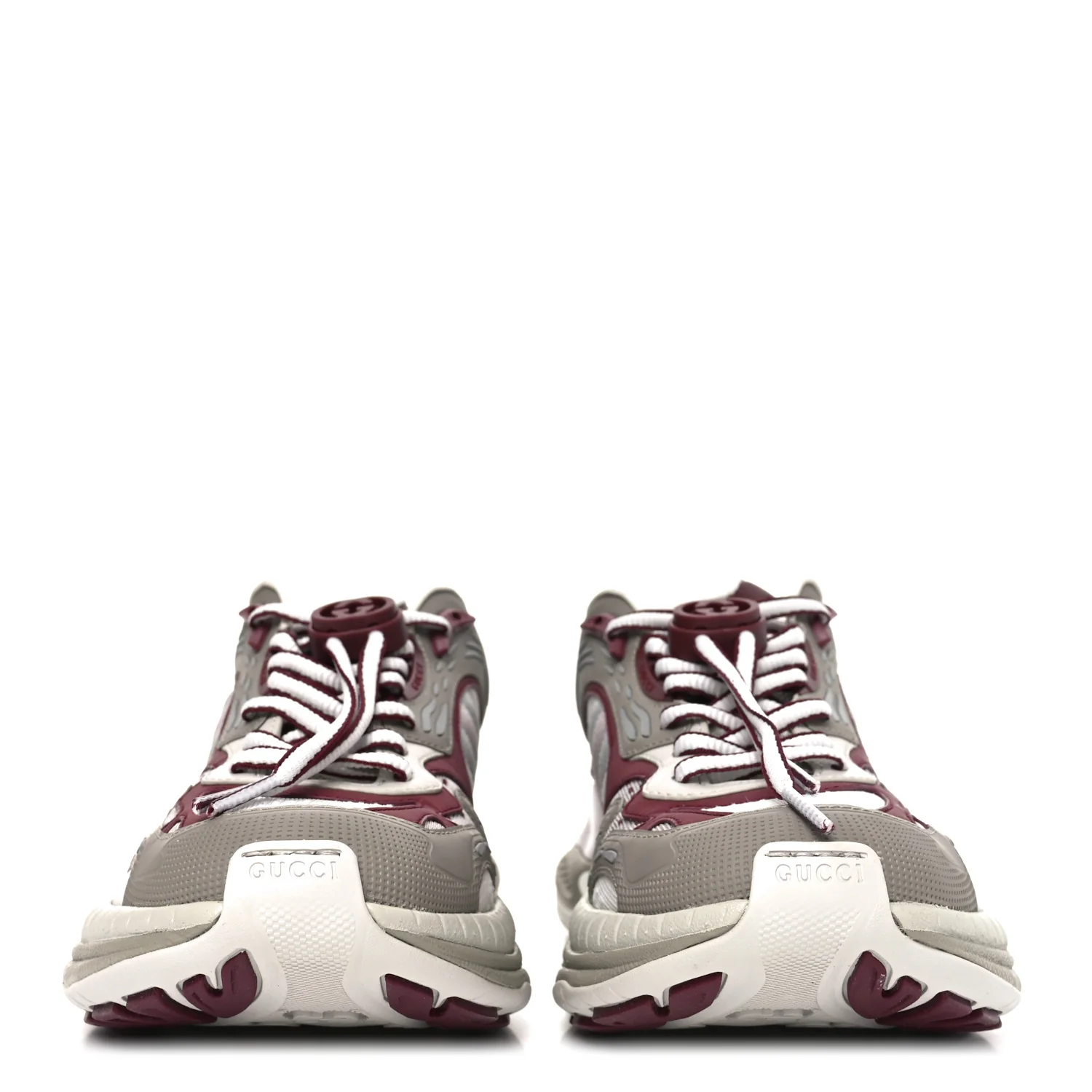 Calfskin Mesh Web Womens 2.0 Sneakers 37 Gray Rosso Ancora - Image 3