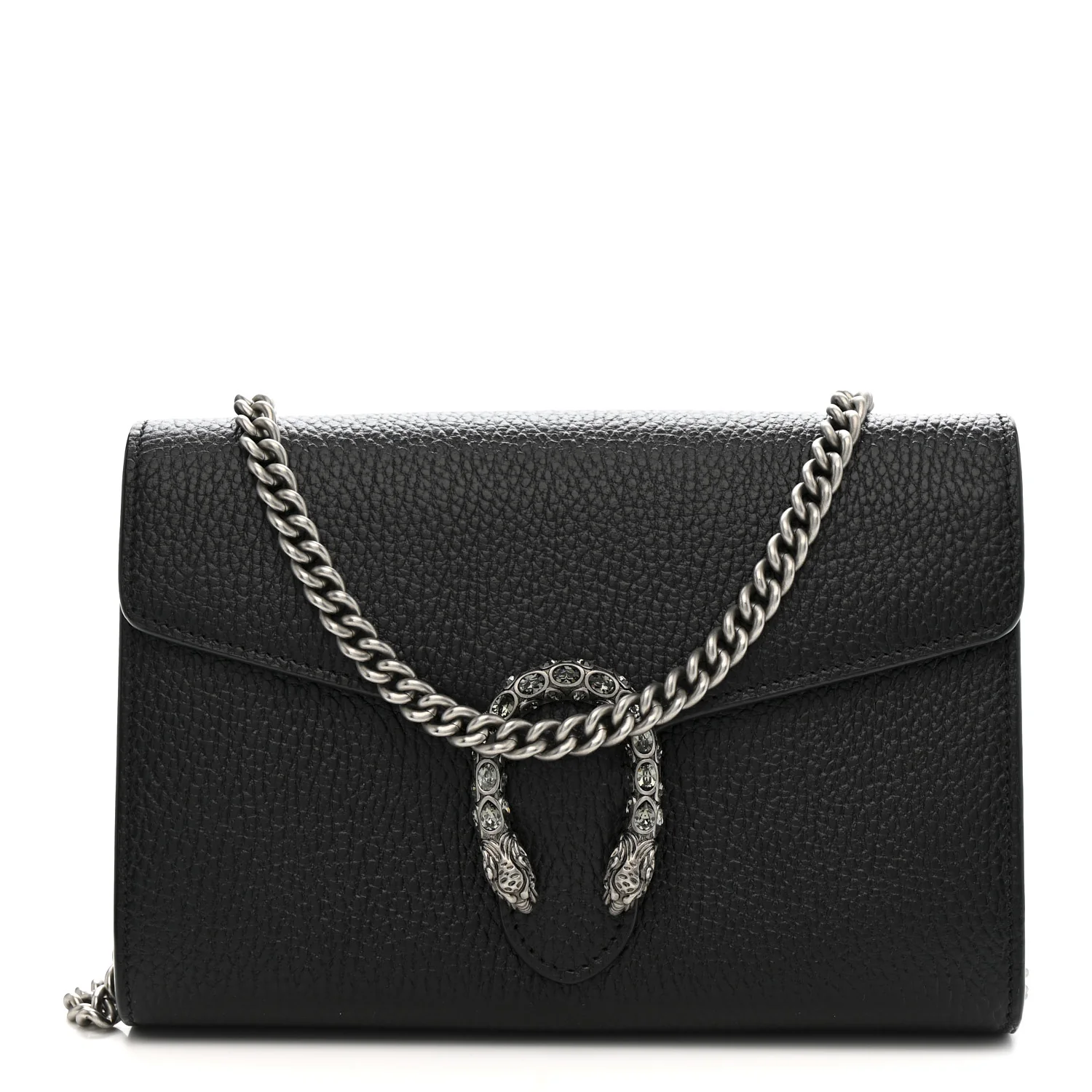 Calfskin Mini Dionysus Chain Wallet Black