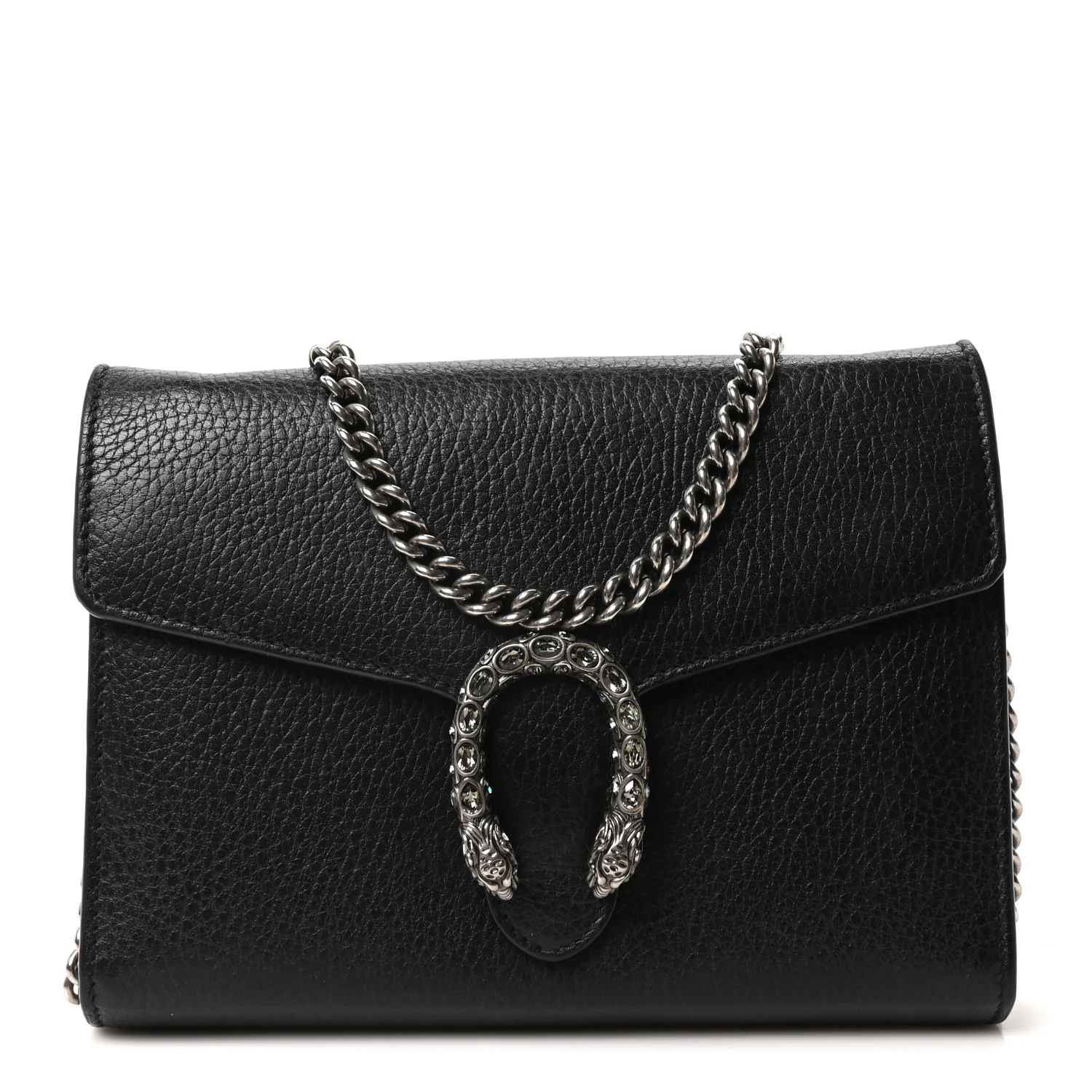 Calfskin Mini Dionysus Chain Wallet Black