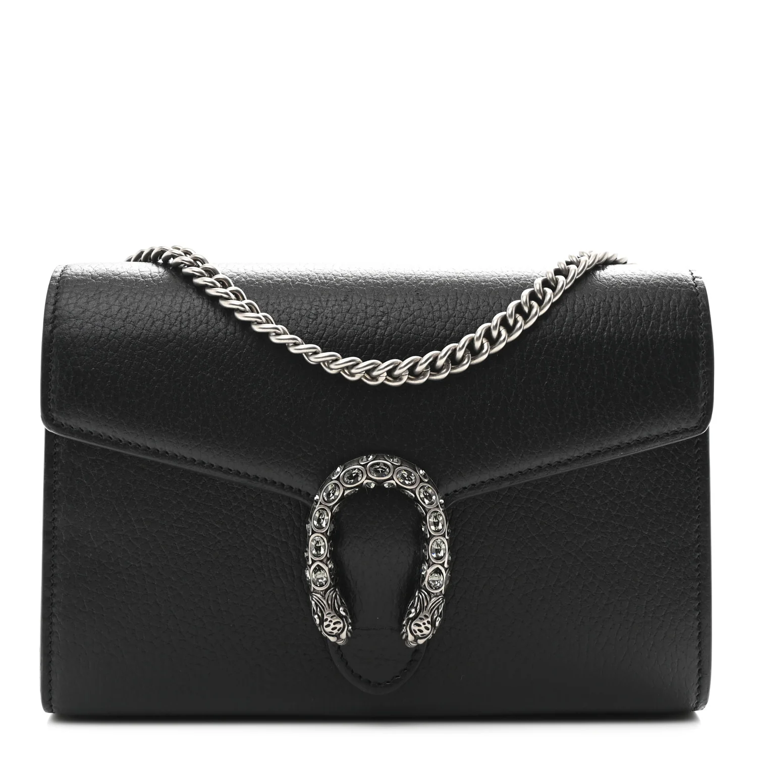 Calfskin Mini Dionysus Chain Wallet Black